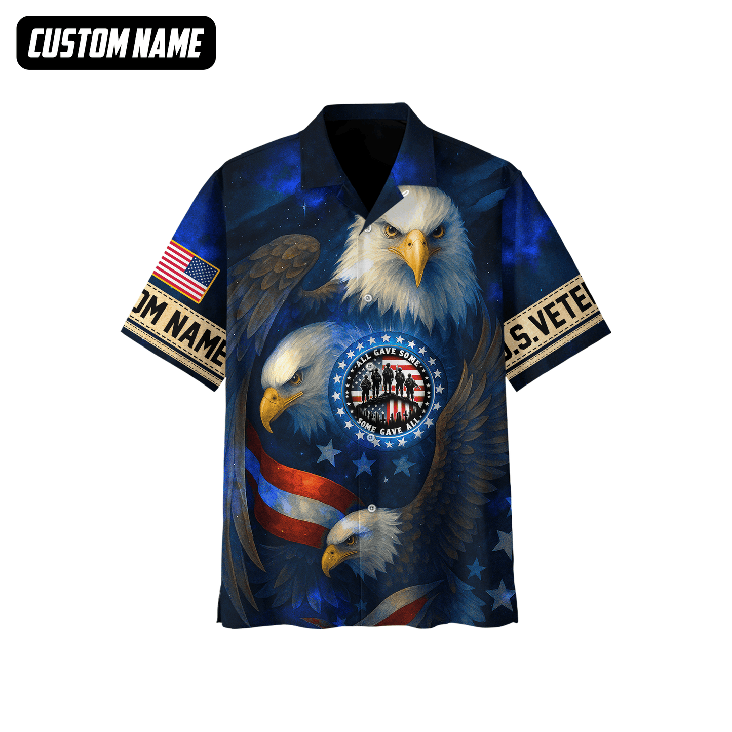 U.S. Veteran Hoodie – All Gave Some Some Gave All, Patriotic Eagle and Flag Design, easychoo.com