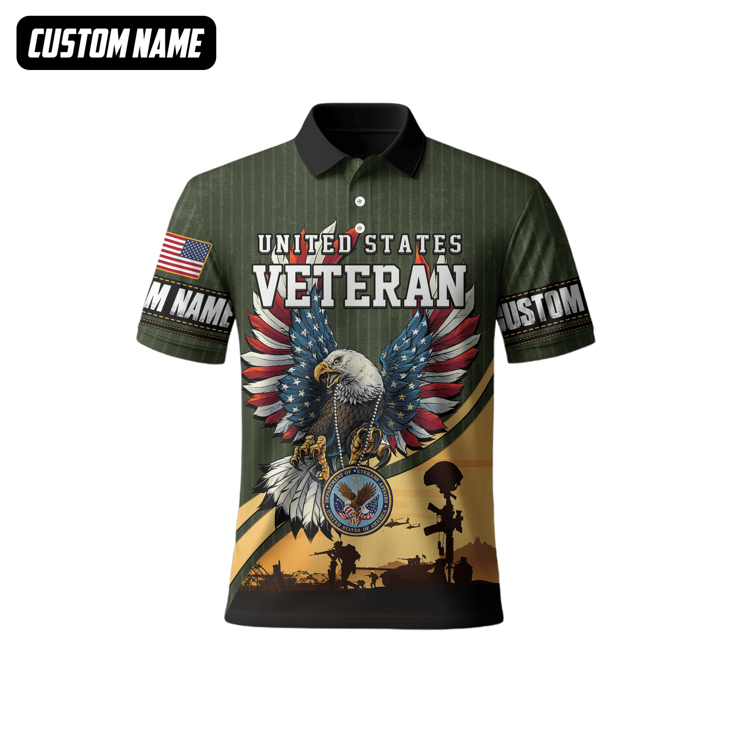 U.S. Veteran Hoodie – Bald Eagle with American Flag Wings, Military Seal Zip Up, easychoo.com