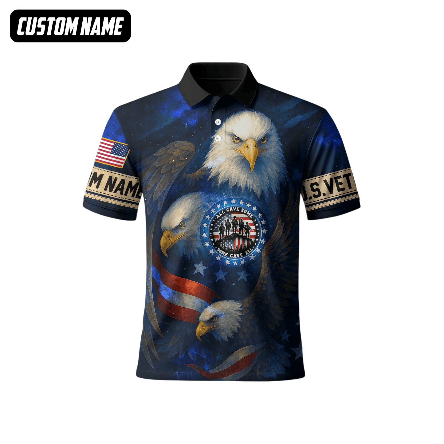 U.S. Veteran Hoodie – All Gave Some Some Gave All, Patriotic Eagle and Flag Design, easychoo.com