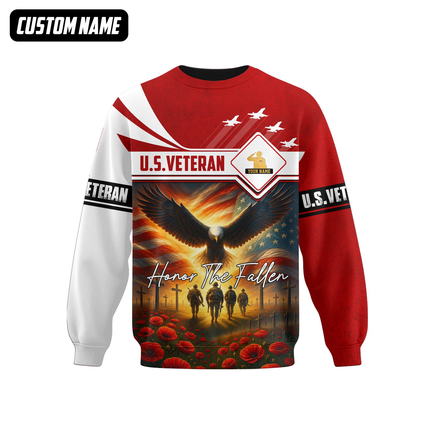 U.S. Veteran Hoodie – Honor The Fallen, Eagle and Soldiers Memorial Zip Up, easychoo.com