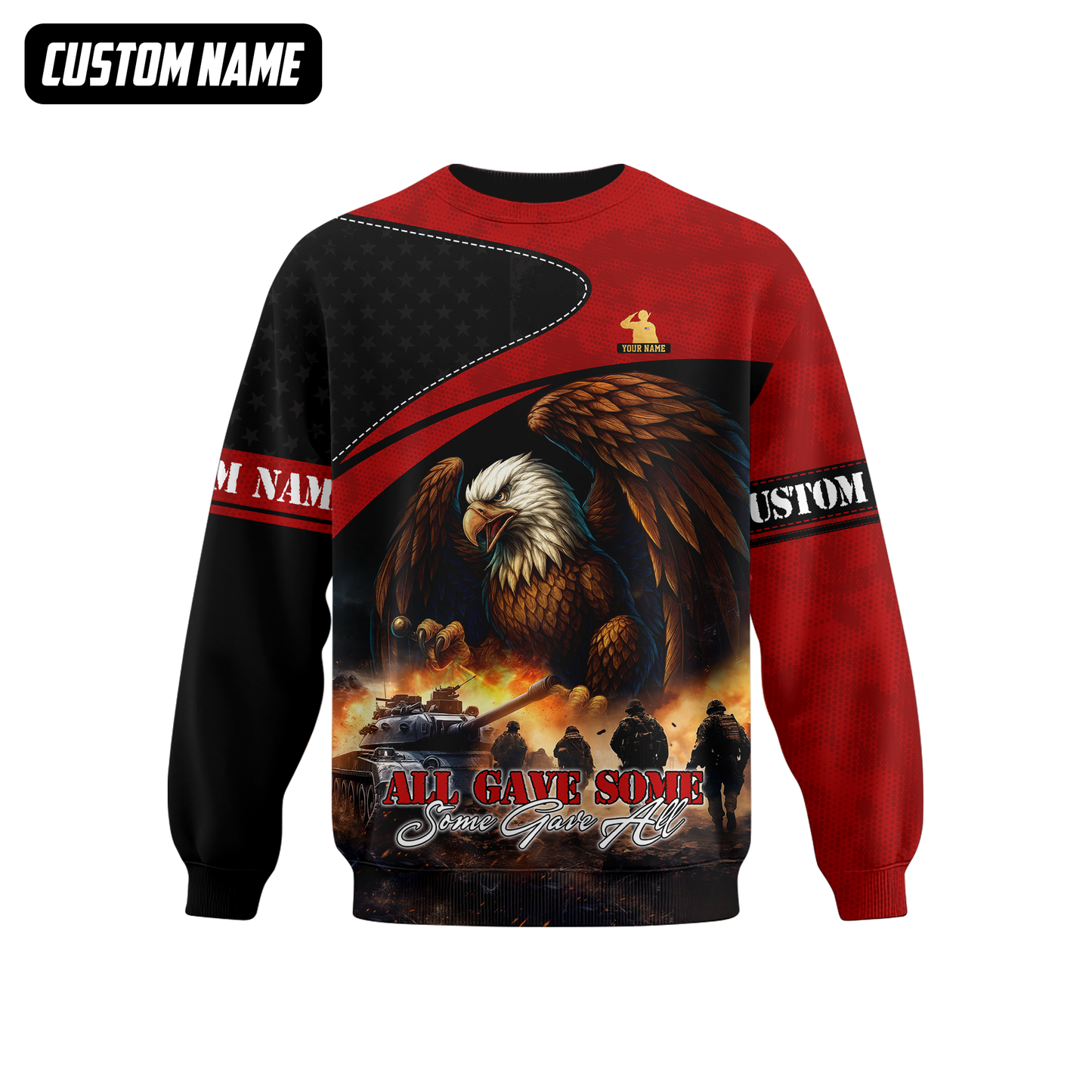 U.S. Veteran Hoodie – All Gave Some Some Gave All, Bald Eagle and Battlefield Zip Up, easychoo.com