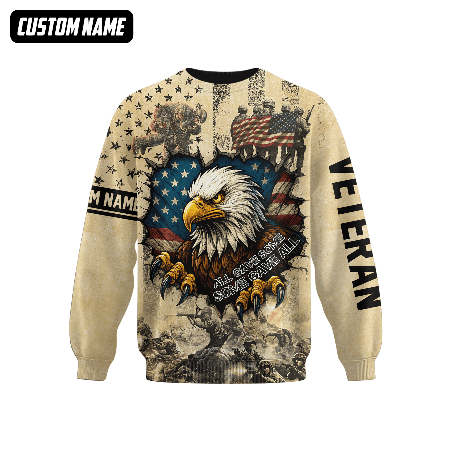 U.S. Veteran Hoodie – All Gave Some Some Gave All, Eagle with American Flag Zip Up, easychoo.com
