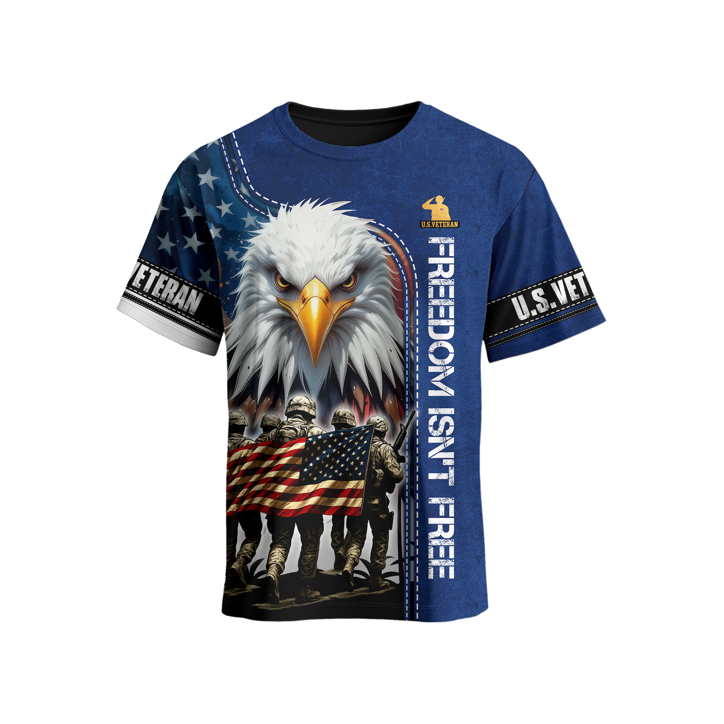 U.S. Veteran Hoodie – Freedom Isn’t Free, American Flag Eagle Design, Patriotic Zip Up, easychoo.com