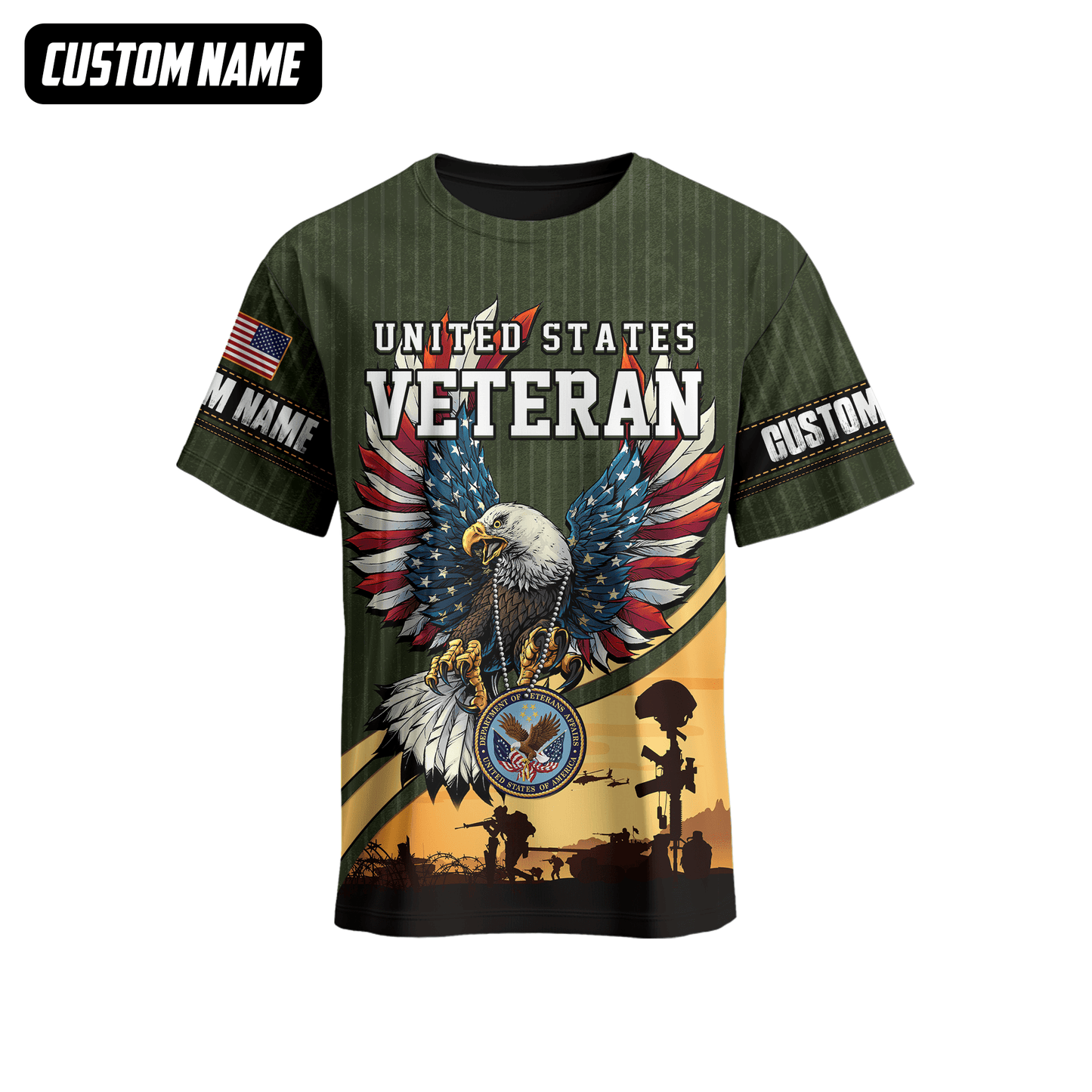 U.S. Veteran Hoodie – Bald Eagle with American Flag Wings, Military Seal Zip Up, easychoo.com