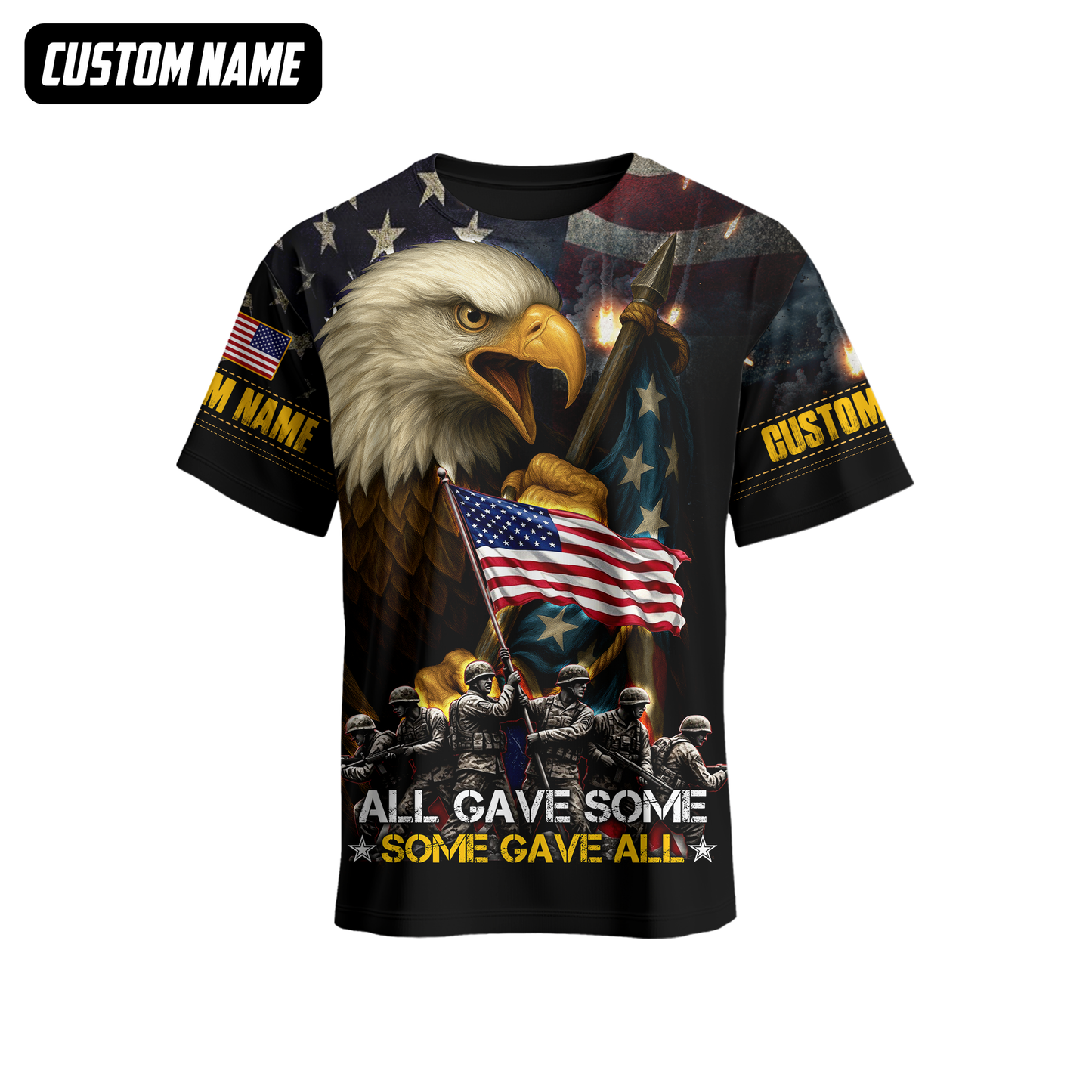 U.S. Veteran Hoodie – All Gave Some Some Gave All, Eagle Holding American Flag Zip Up, easychoo.com