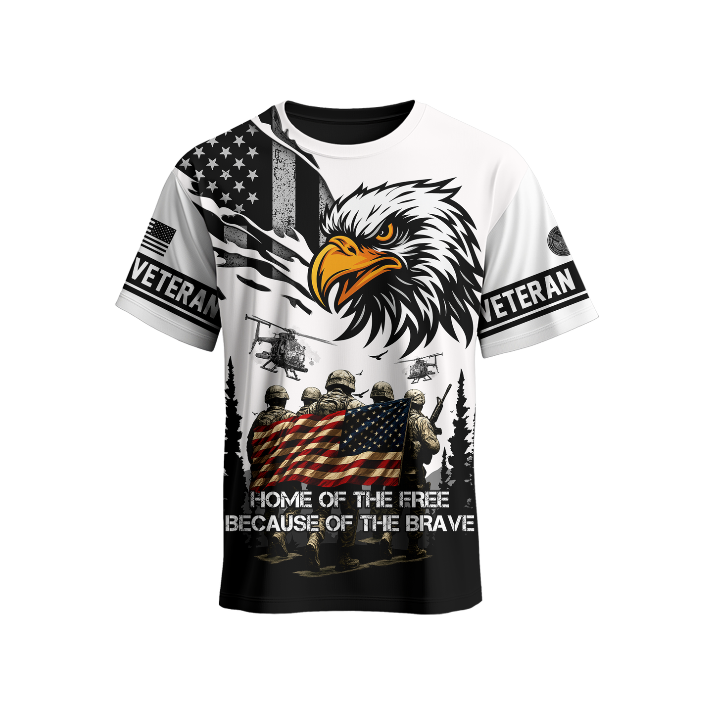 U.S. Veteran Hoodie – Home of the Free Because of the Brave, American Eagle Zip Up, easychoo.com