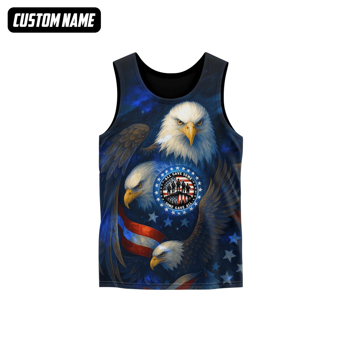 U.S. Veteran Hoodie – All Gave Some Some Gave All, Patriotic Eagle and Flag Design, easychoo.com