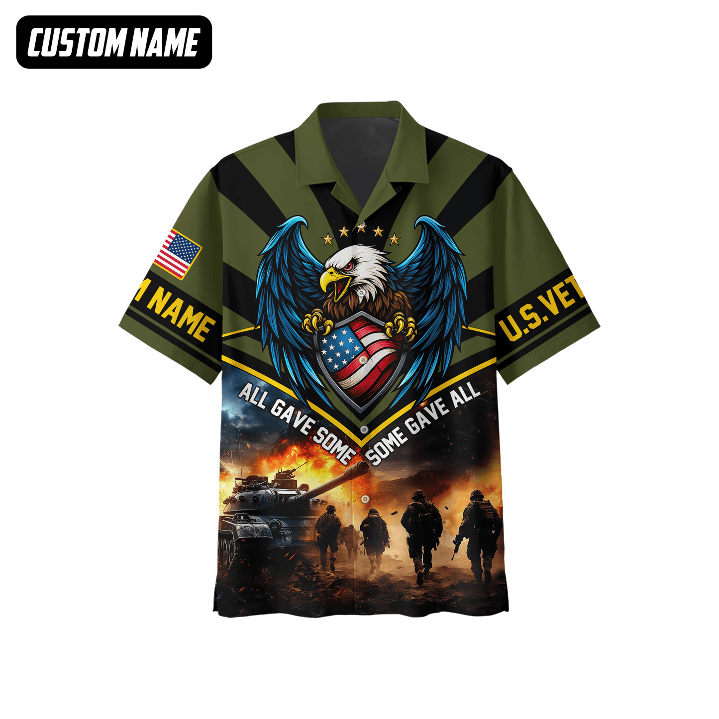 U.S. Veteran Hoodie – All Gave Some Some Gave All, Eagle with Flag Shield Zip Up, easychoo.com