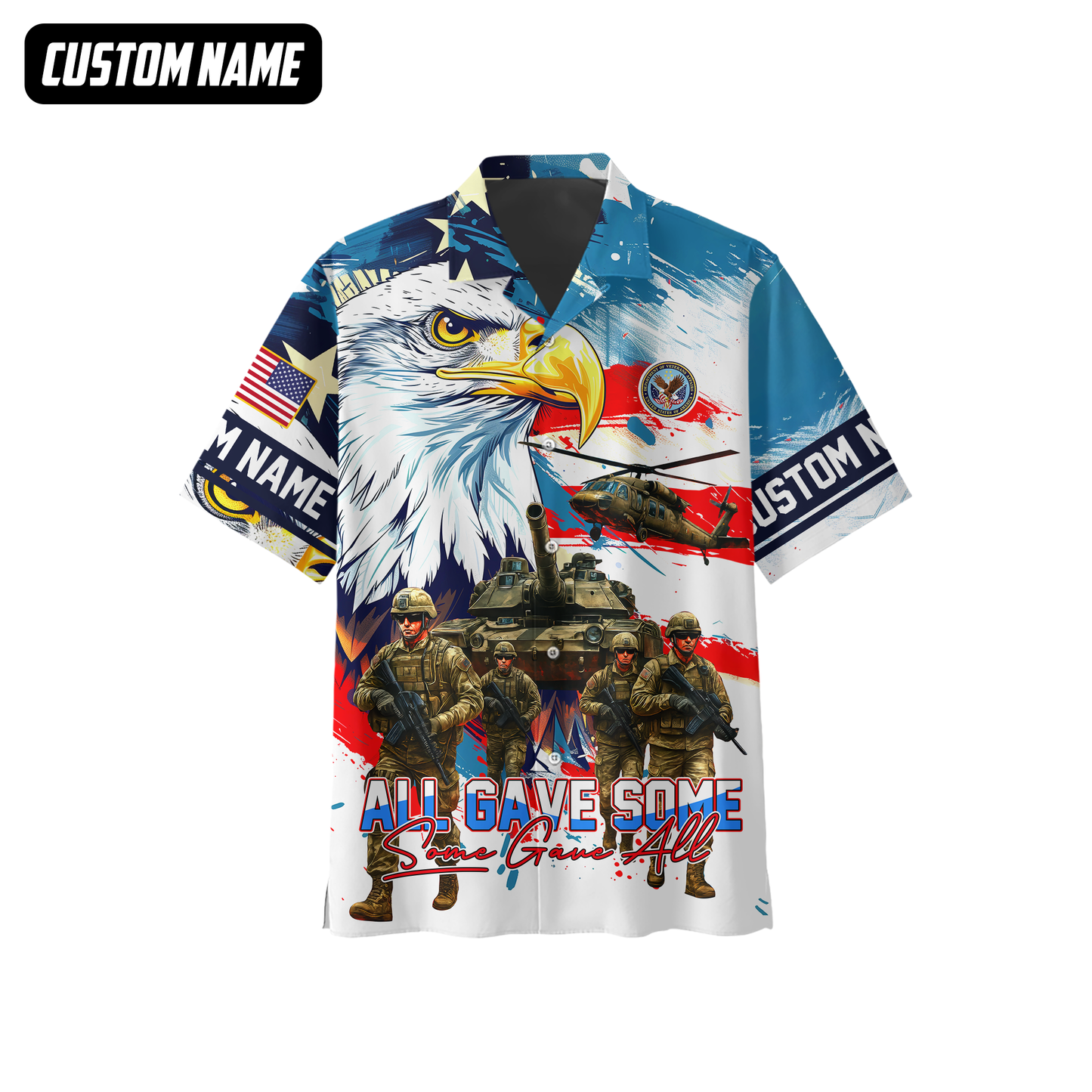 U.S. Veteran Hoodie – All Gave Some Some Gave All, Patriotic Eagle and Army Design