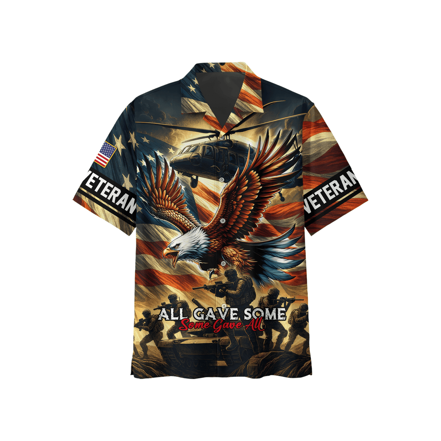 U.S. Veteran Hoodie – All Gave Some Some Gave All Eagle American Flag Zip Up