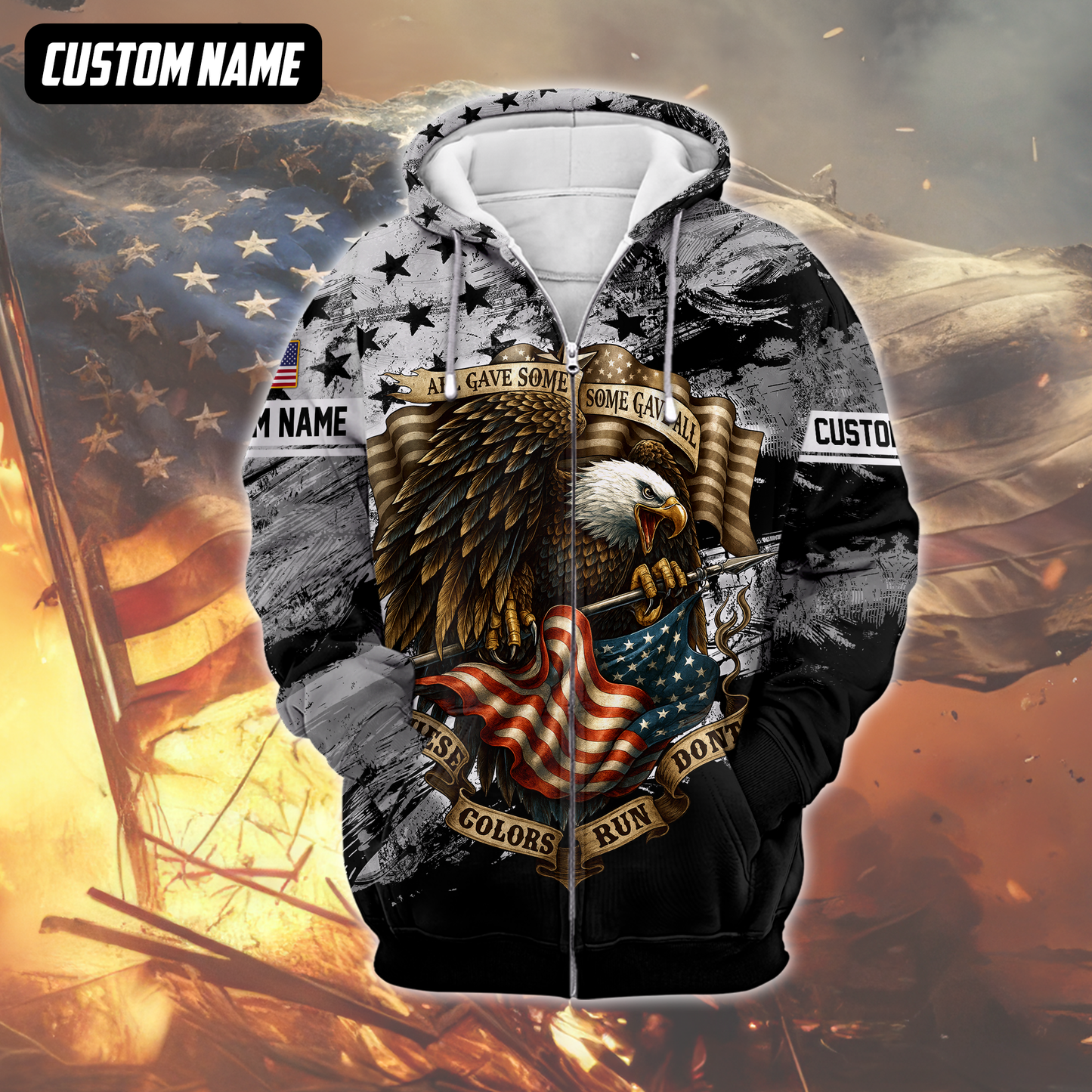 All Gave Some Some Gave All Hoodie – These Colors Don’t Run, U.S. Veteran Eagle Hoodie