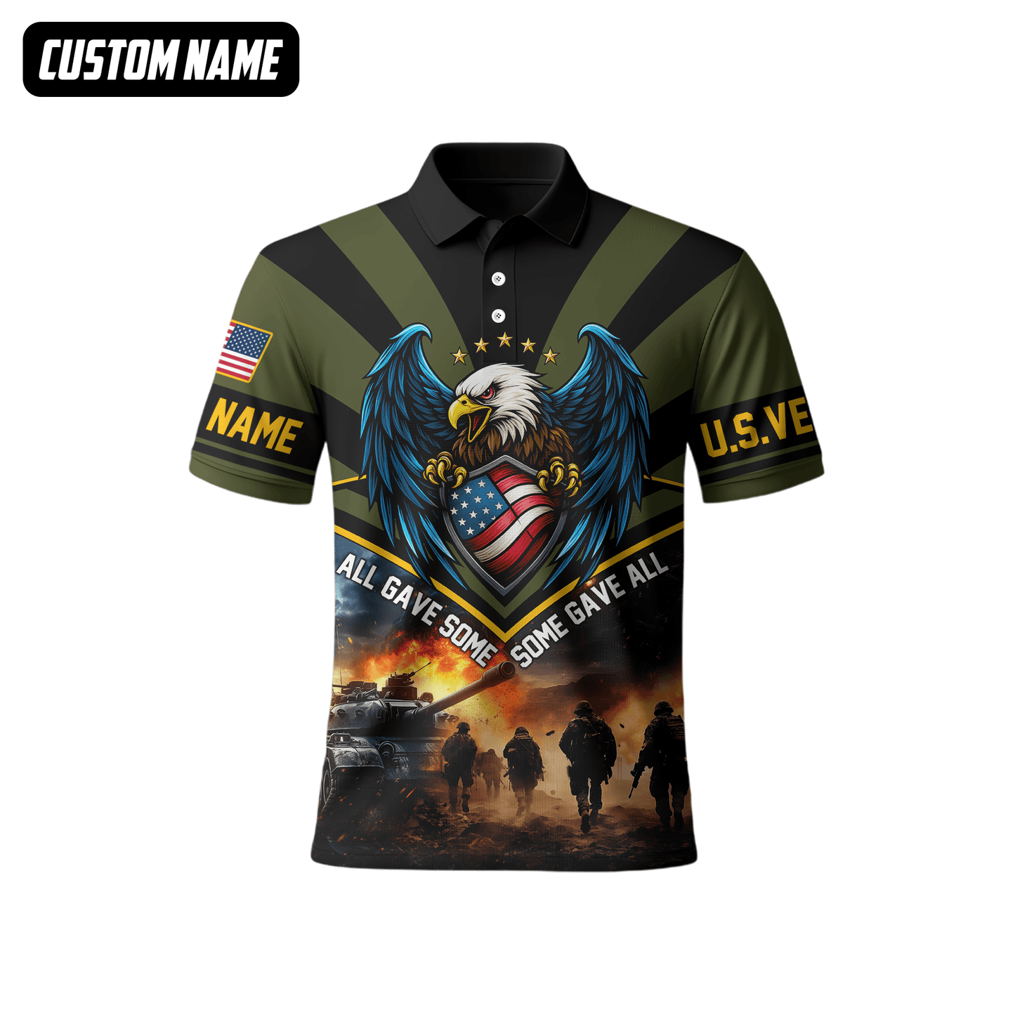 U.S. Veteran Hoodie – All Gave Some Some Gave All, Eagle with Flag Shield Zip Up, easychoo.com