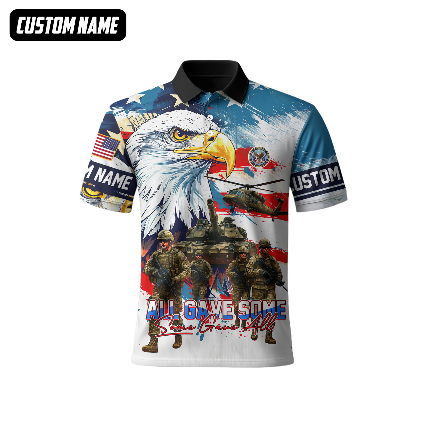 U.S. Veteran Hoodie – All Gave Some Some Gave All, Patriotic Eagle and Army Design