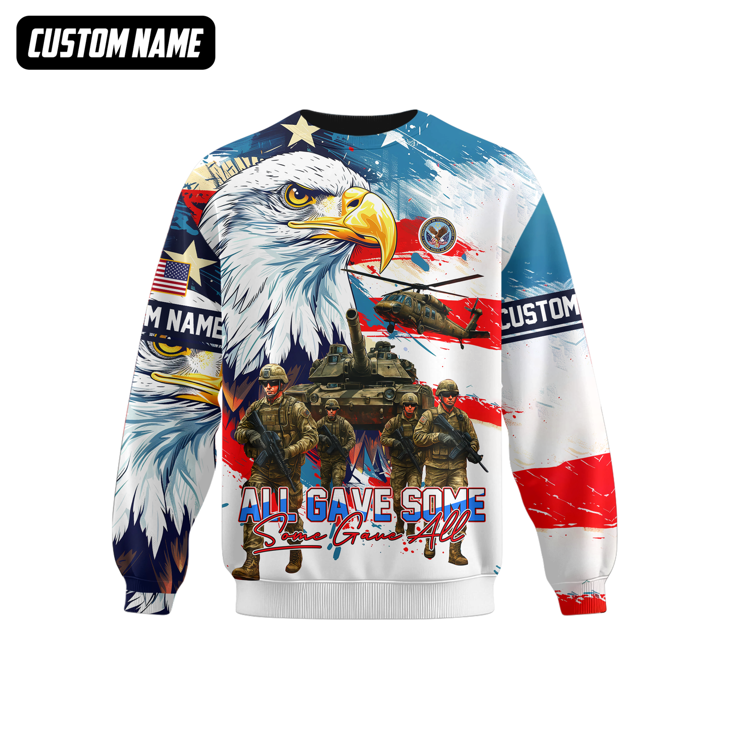 U.S. Veteran Hoodie – All Gave Some Some Gave All, Patriotic Eagle and Army Design