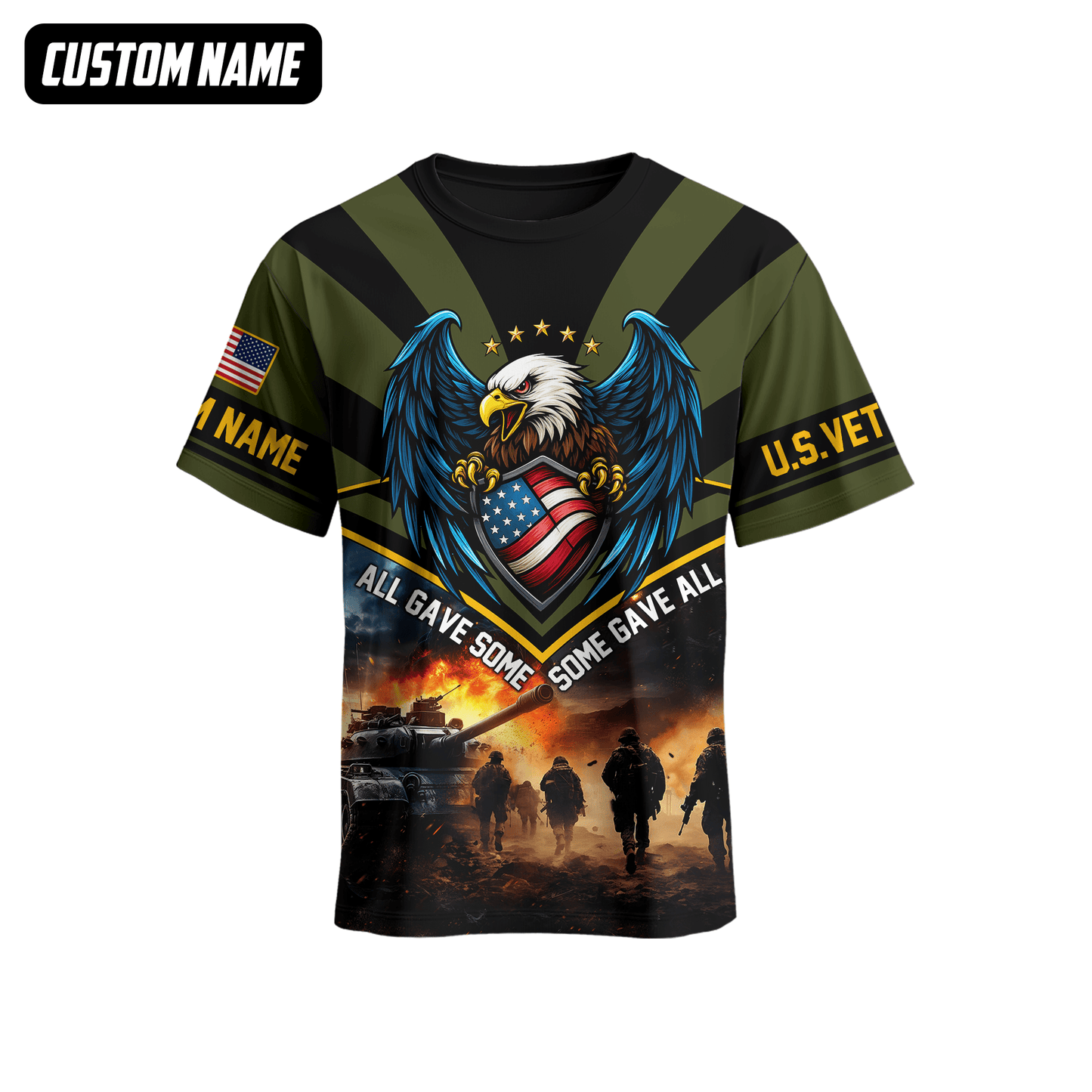 U.S. Veteran Hoodie – All Gave Some Some Gave All, Eagle with Flag Shield Zip Up, easychoo.com