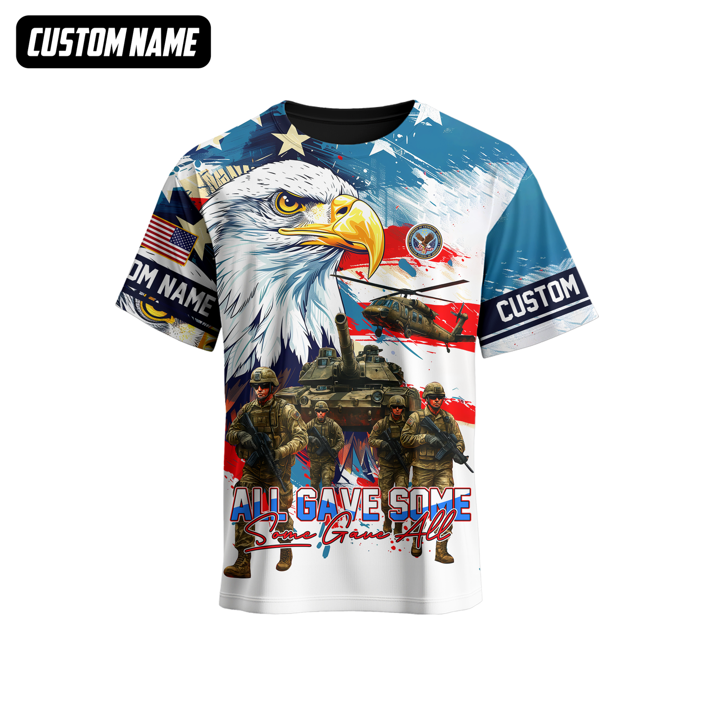 U.S. Veteran Hoodie – All Gave Some Some Gave All, Patriotic Eagle and Army Design