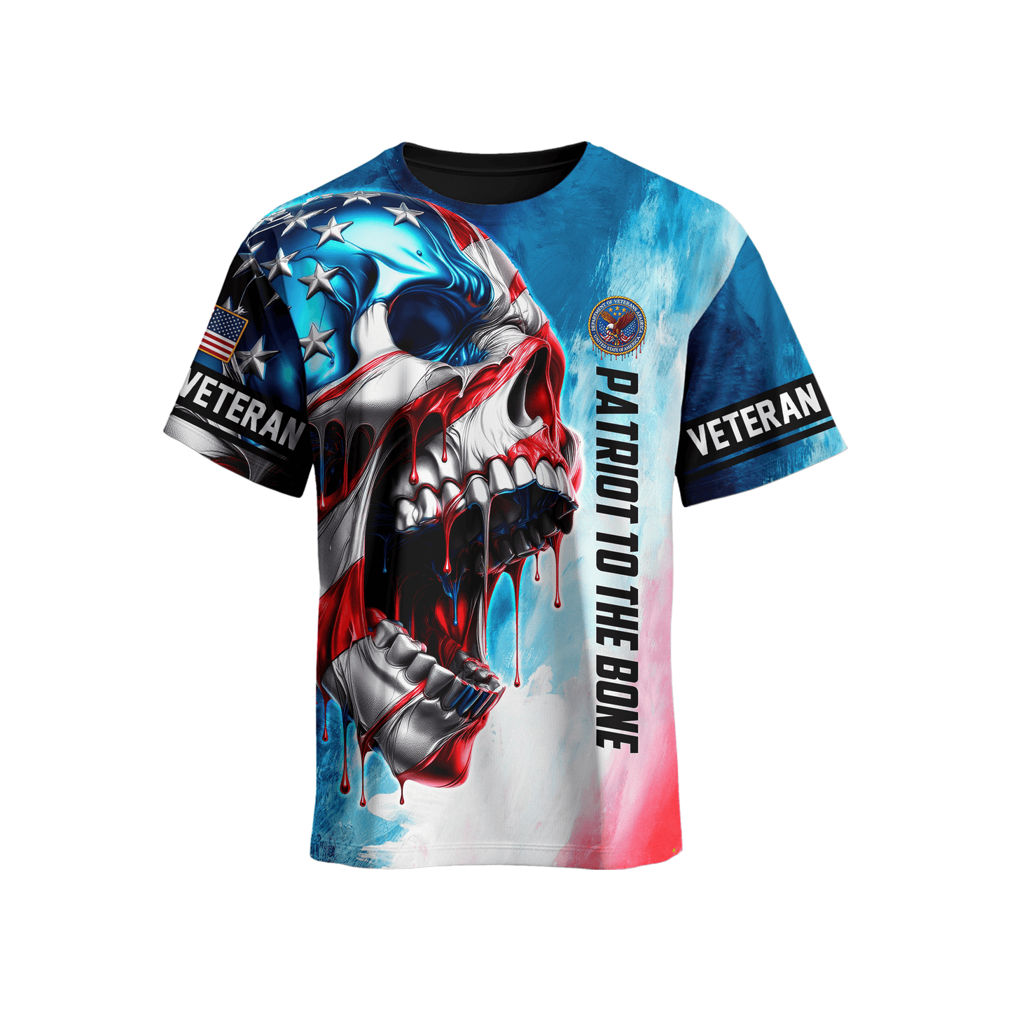 U.S. Veteran Hoodie – Patriotic Skull Design, American Flag Zip Up Jacket