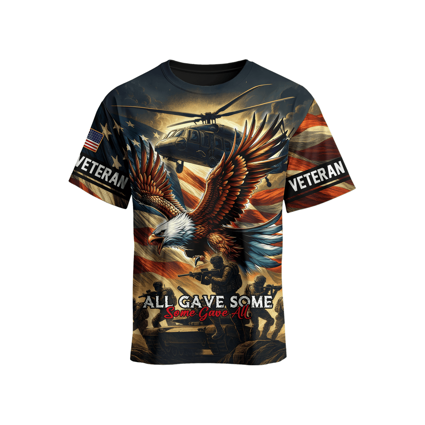 U.S. Veteran Hoodie – All Gave Some Some Gave All Eagle American Flag Zip Up