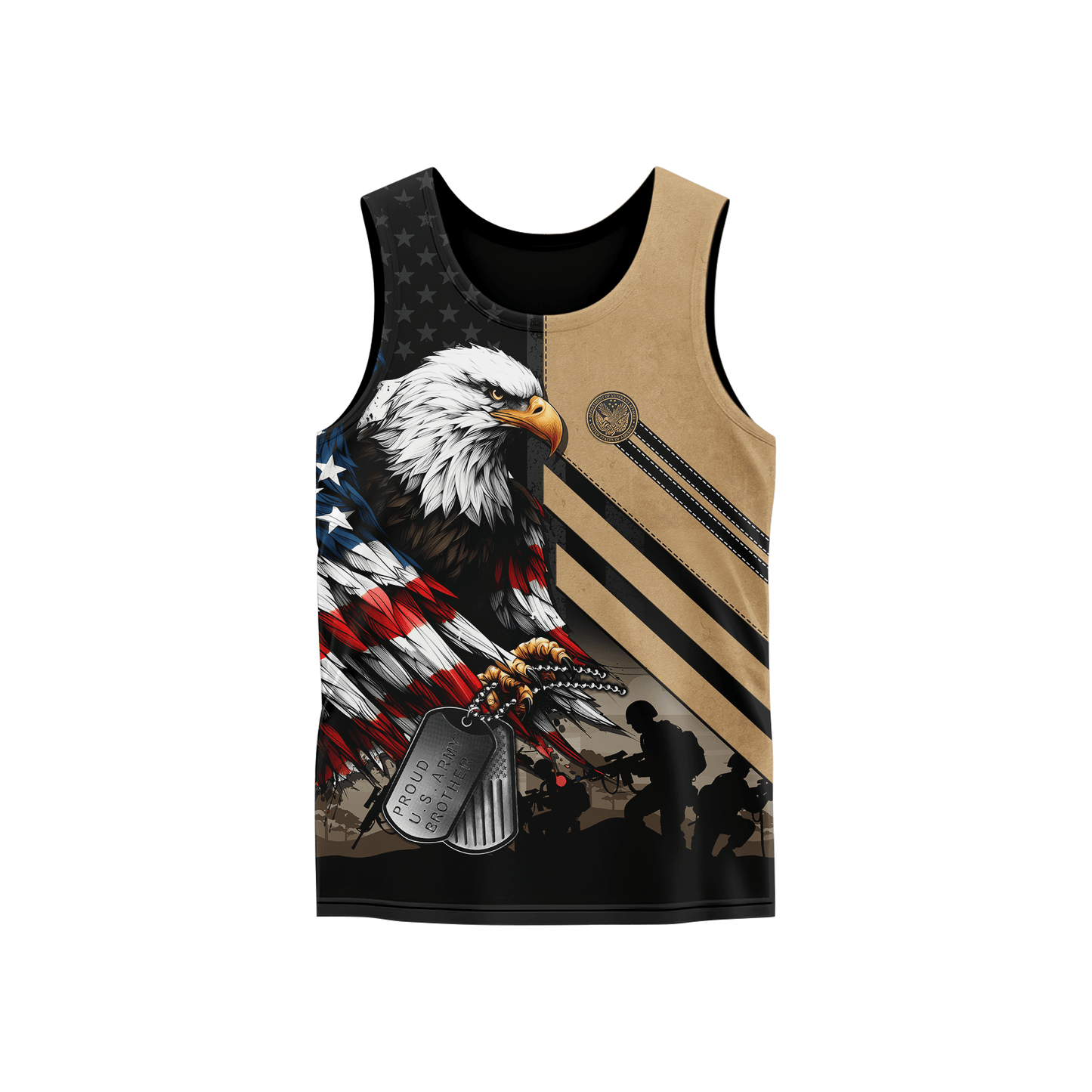 U.S. Veteran Hoodie – American Eagle Flag and Dog Tag Design, Patriotic Military Zip Up
