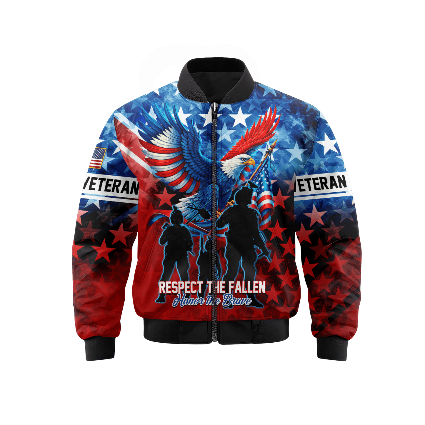U.S. Veteran Hoodie – Respect The Fallen Patriotic Eagle Sweatshirt