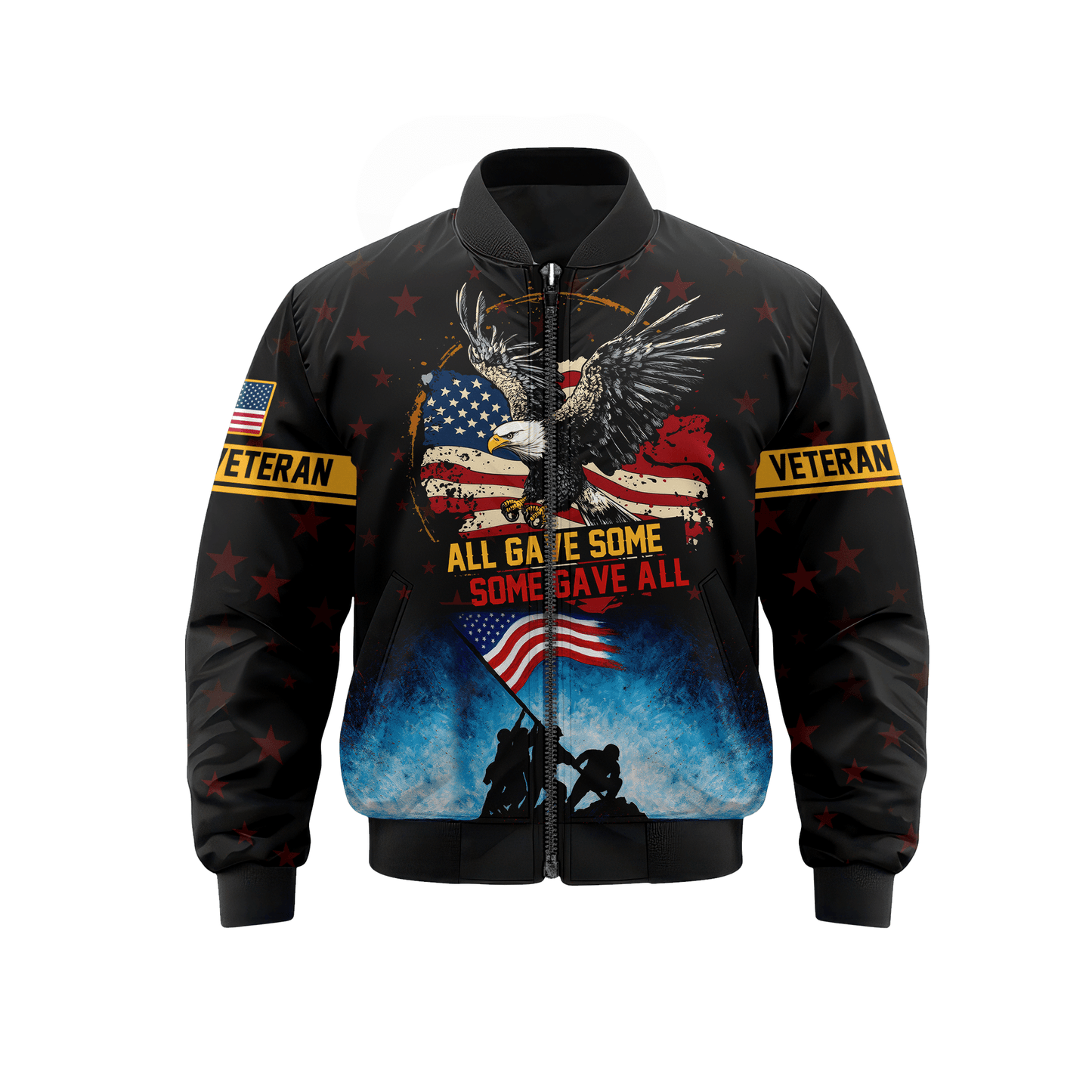 U.S. Veteran Hoodie – All Gave Some Some Gave All Patriotic Zip Up