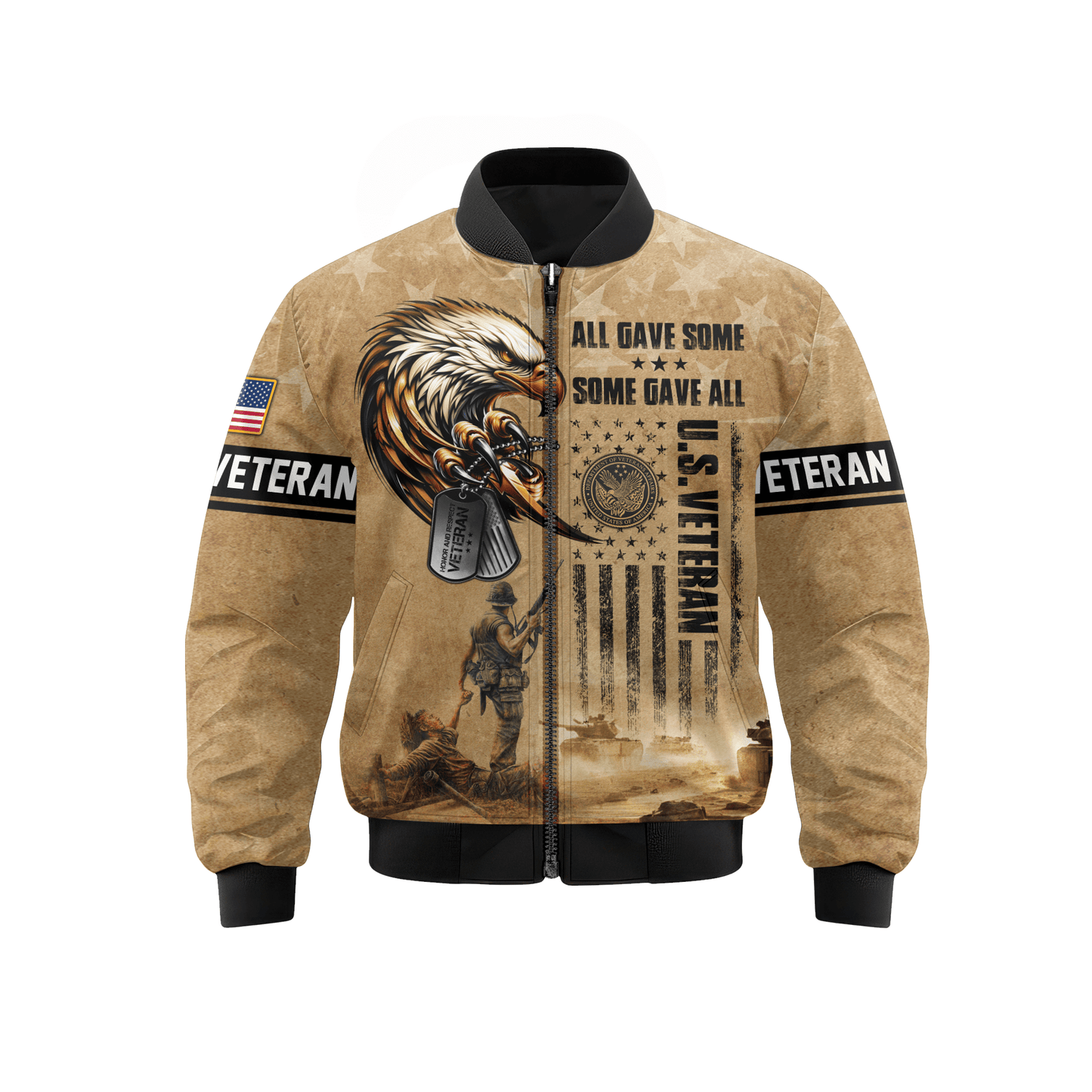 U.S. Veteran Hoodie – All Gave Some Some Gave All Military Zip Up
