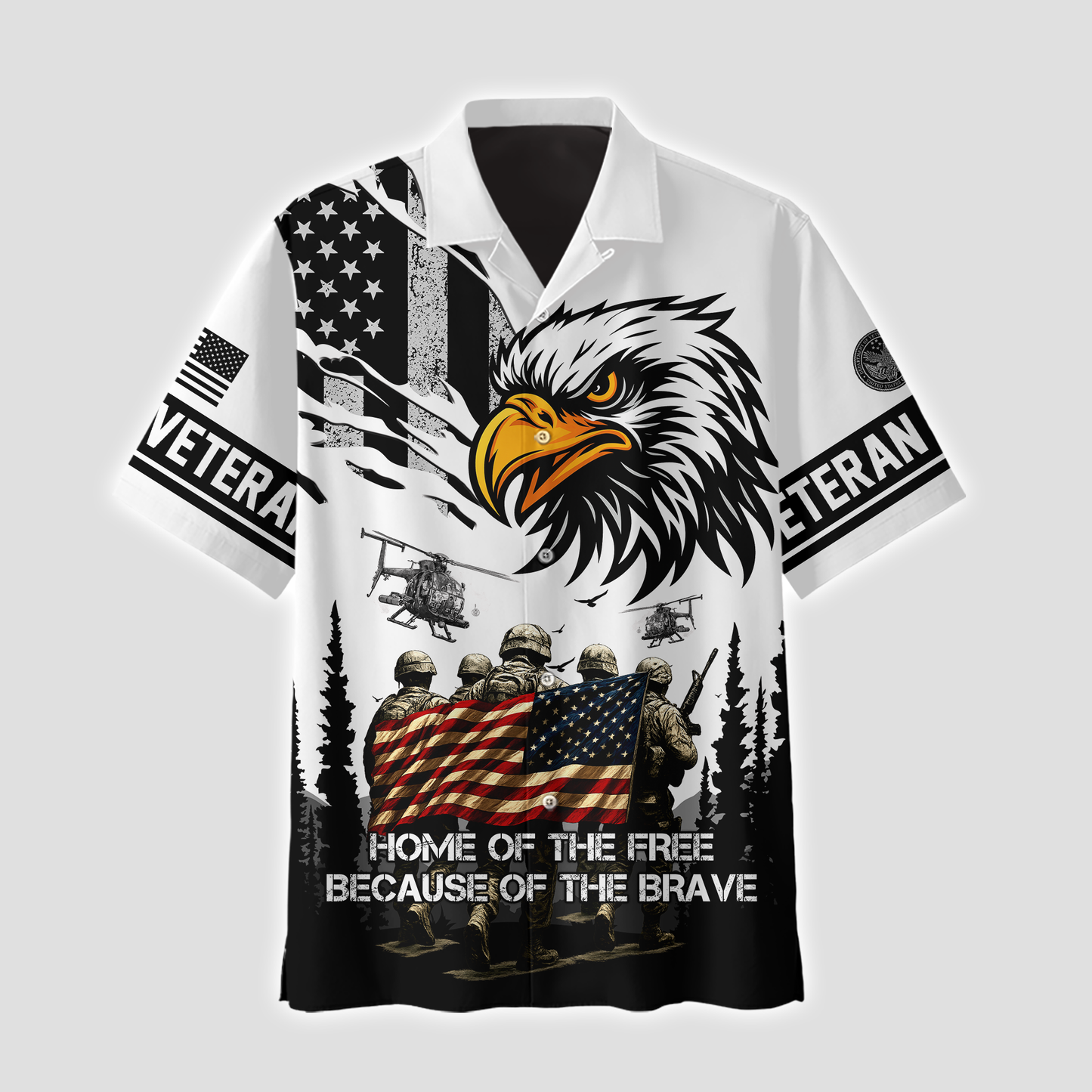 U.S. Veteran Hoodie – Home of the Free Because of the Brave, American Eagle Zip Up, easychoo.com