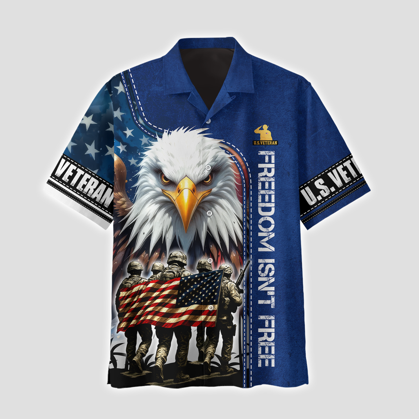U.S. Veteran Hoodie – Freedom Isn’t Free, American Flag Eagle Design, Patriotic Zip Up, easychoo.com