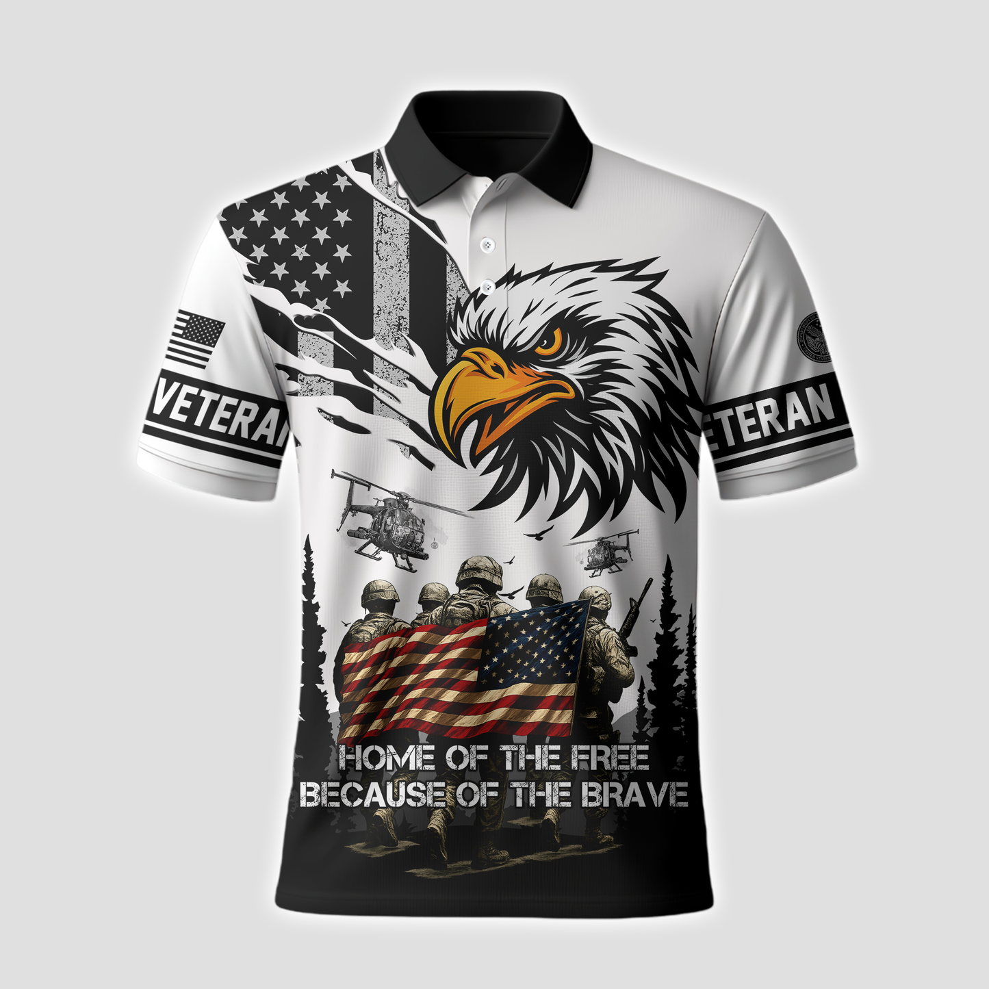 U.S. Veteran Hoodie – Home of the Free Because of the Brave, American Eagle Zip Up, easychoo.com