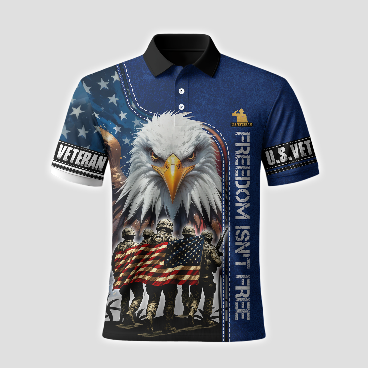 U.S. Veteran Hoodie – Freedom Isn’t Free, American Flag Eagle Design, Patriotic Zip Up, easychoo.com