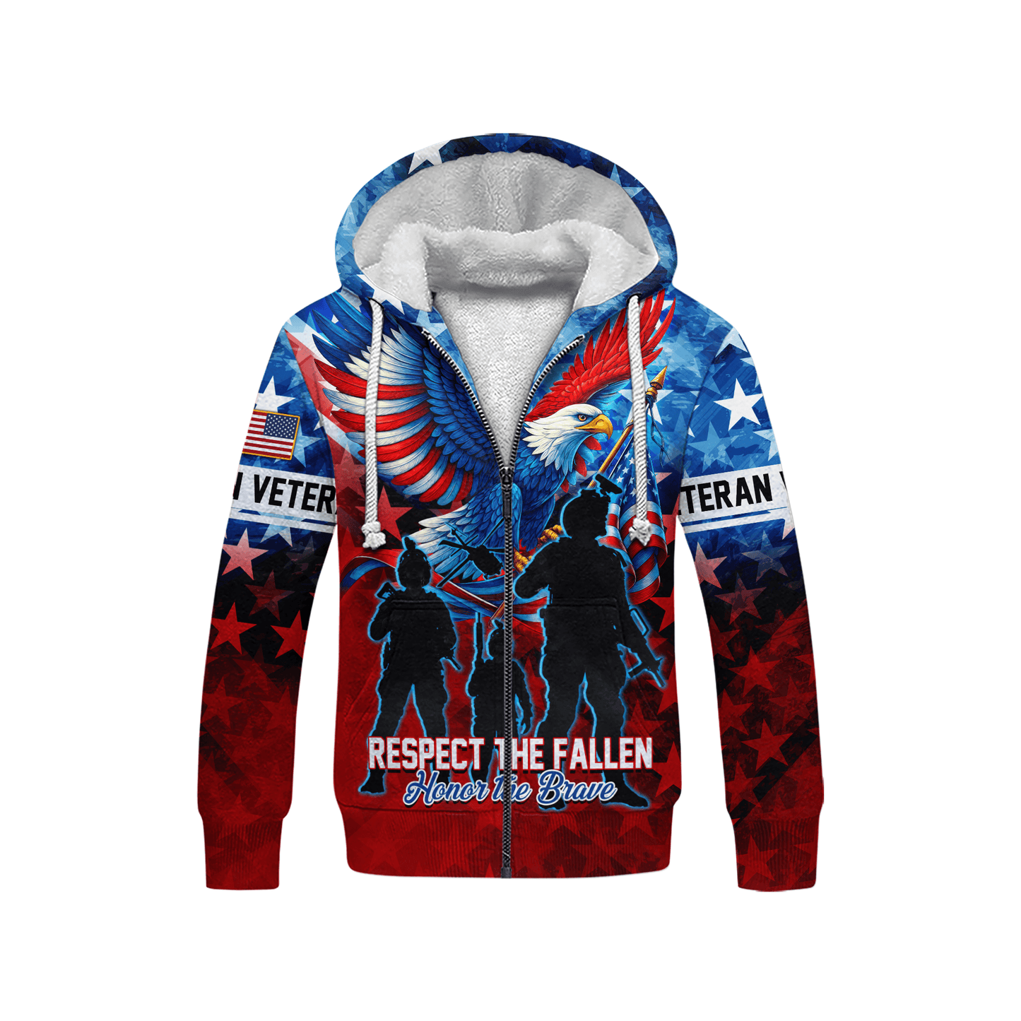 U.S. Veteran Hoodie – Respect The Fallen Patriotic Eagle Sweatshirt