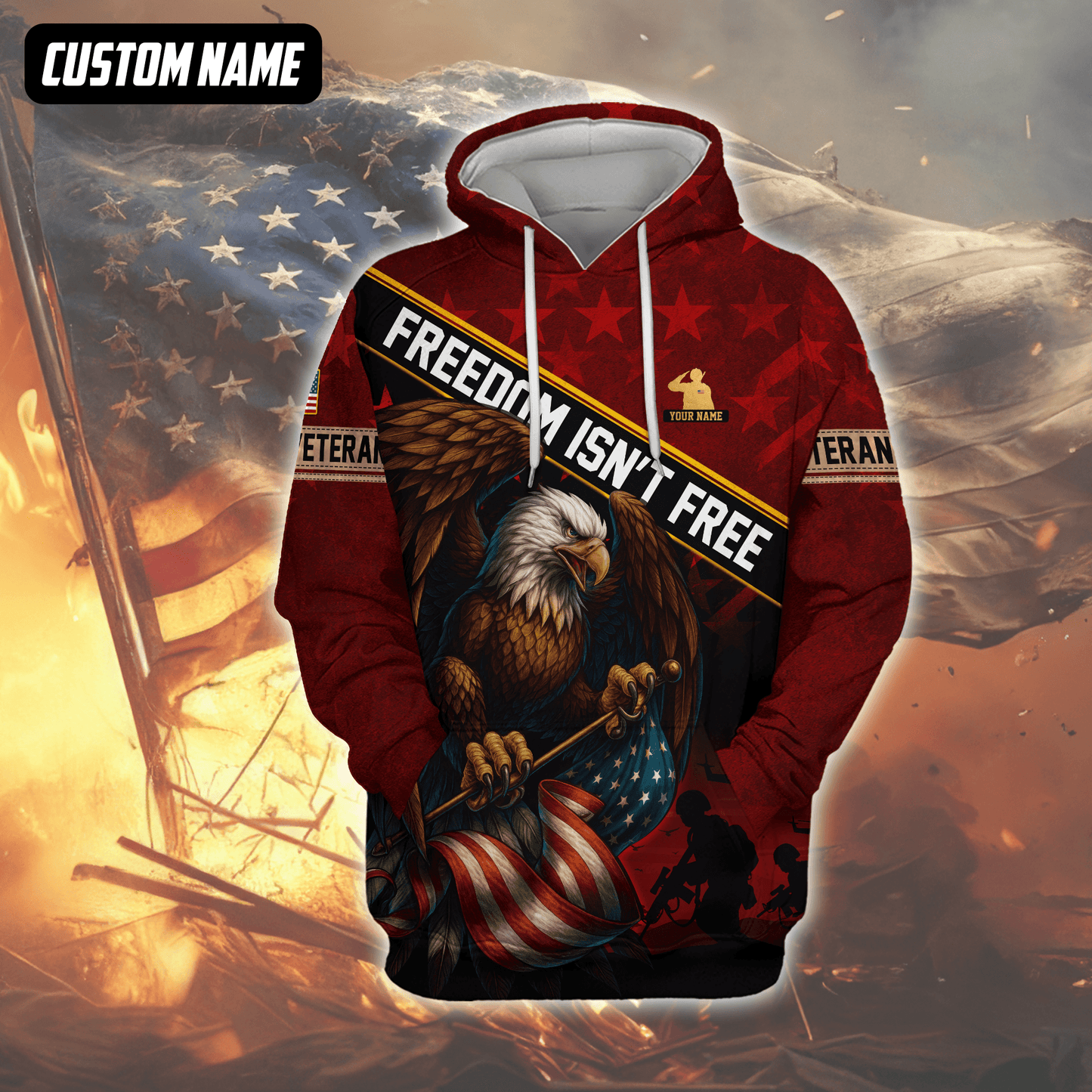 U.S. Veteran Hoodie – Freedom Isn’t Free Patriotic Sweatshirt
