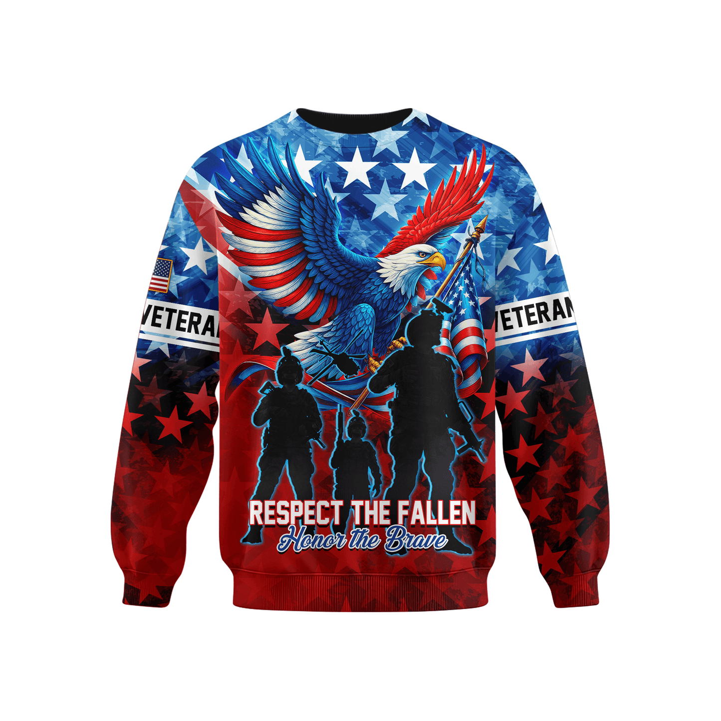 U.S. Veteran Hoodie – Respect The Fallen Patriotic Eagle Sweatshirt
