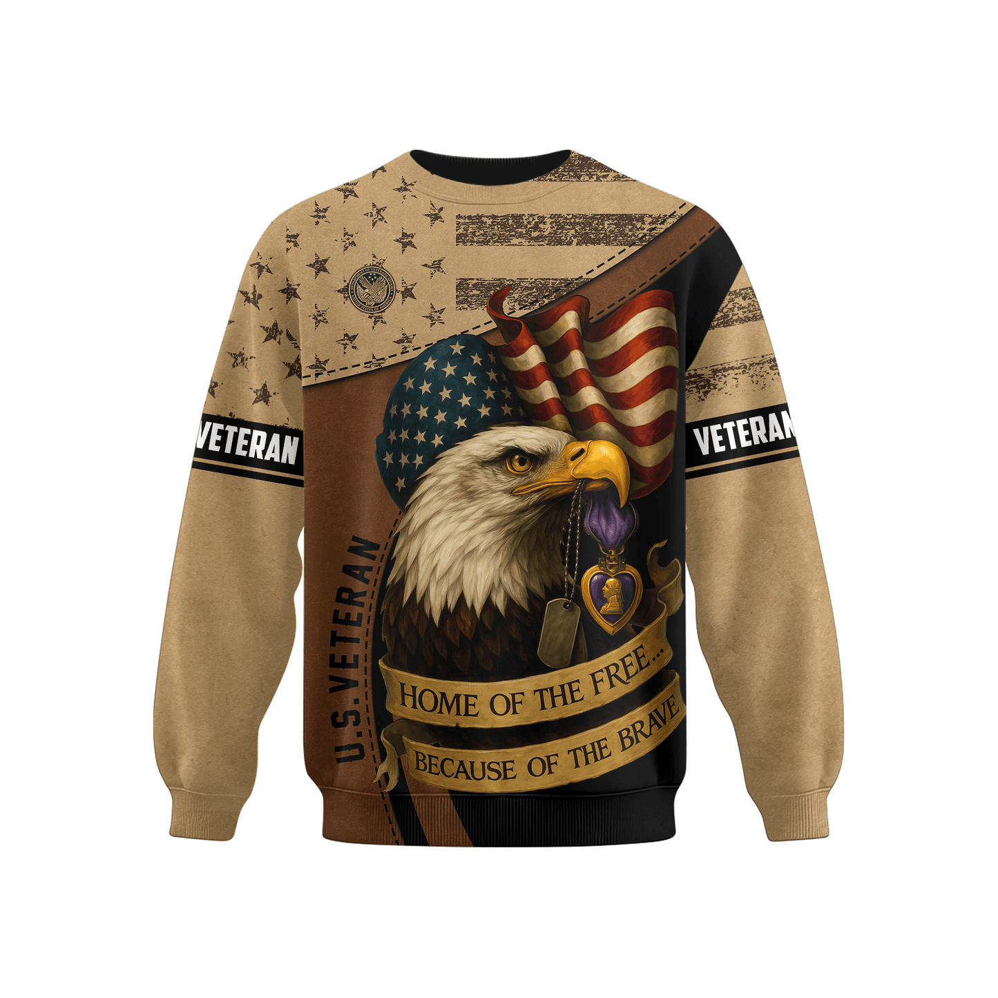 U.S. Veteran Hoodie – Patriotic Eagle Flag Military Pride Zip Up