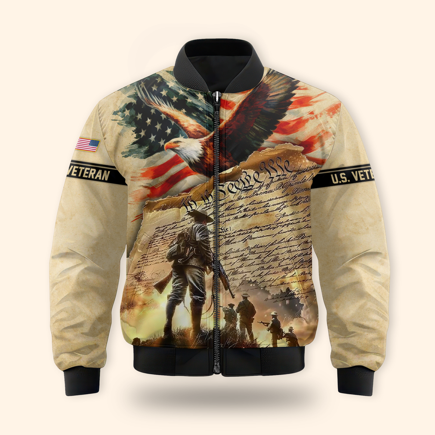 U.S. Veteran Hoodie – We The People American Eagle Zip Up