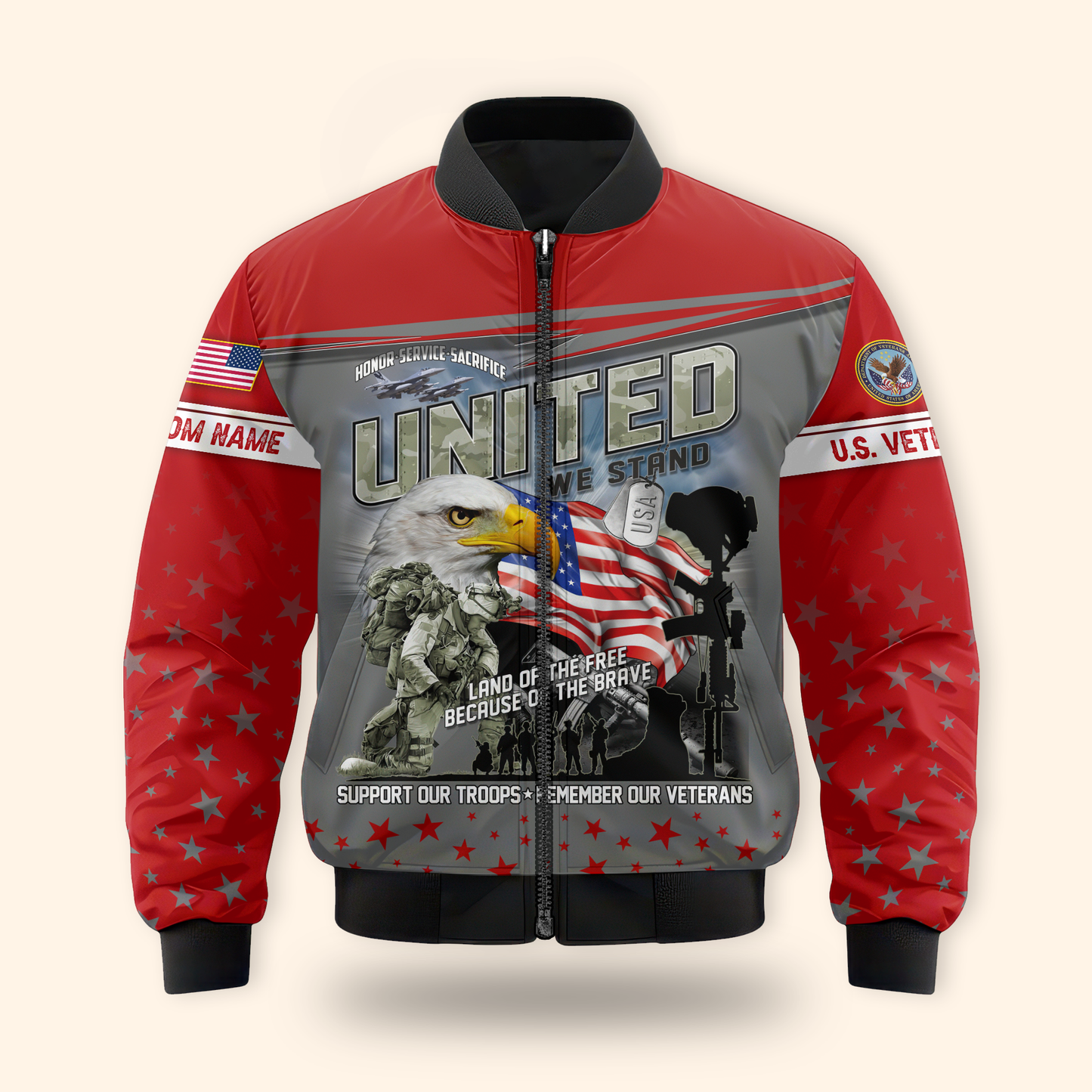 U.S. Veteran Hoodie – United We Stand Support Our Troops Sweatshirt