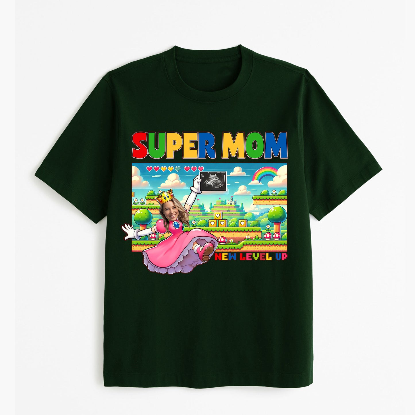 Customize Family Photo - Super Mom New Level Up, easychoo.com