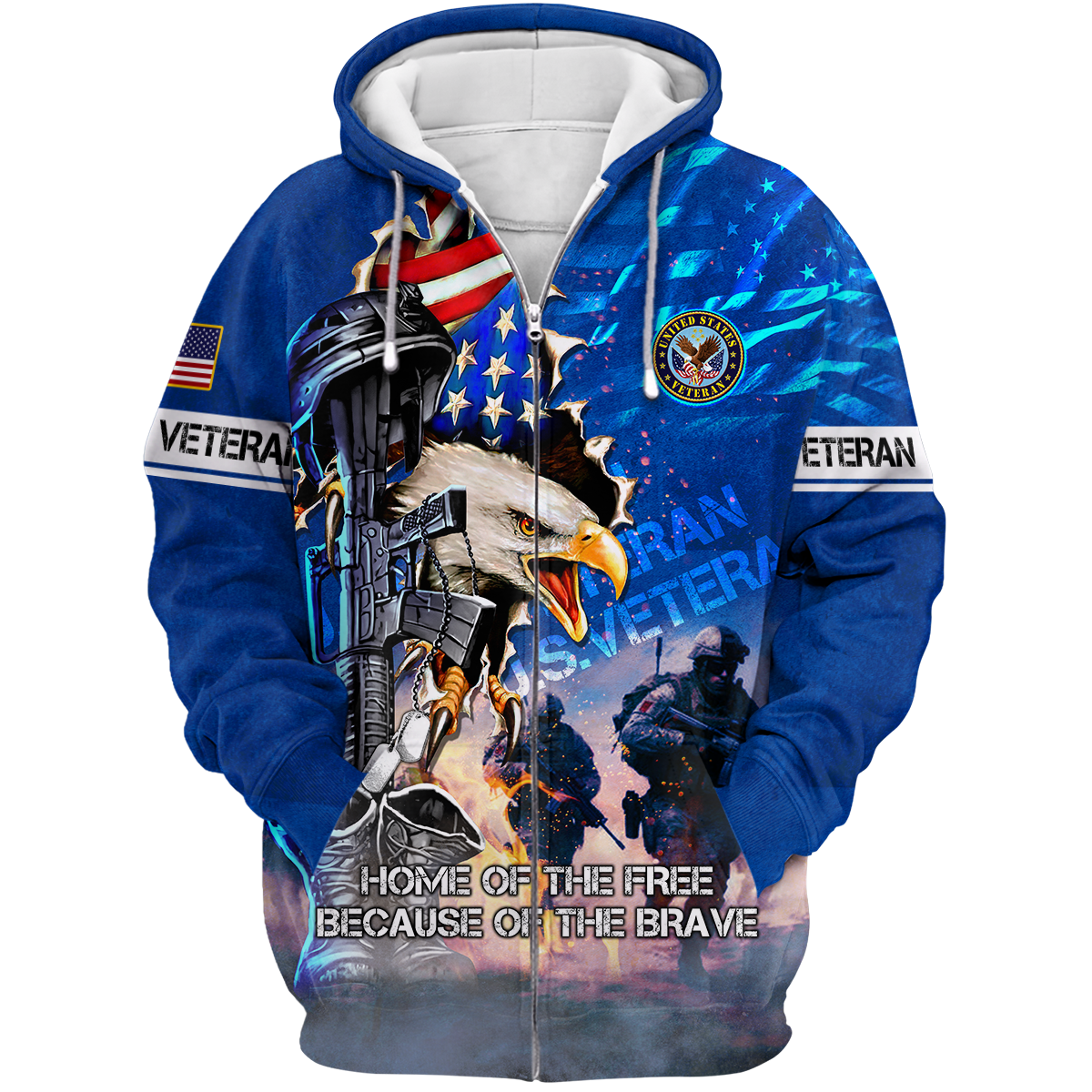 Veteran - Freedom veteran all over prints hawaiian shirt, zip hoodie 2025 , gifts for veterans, easychoo.com