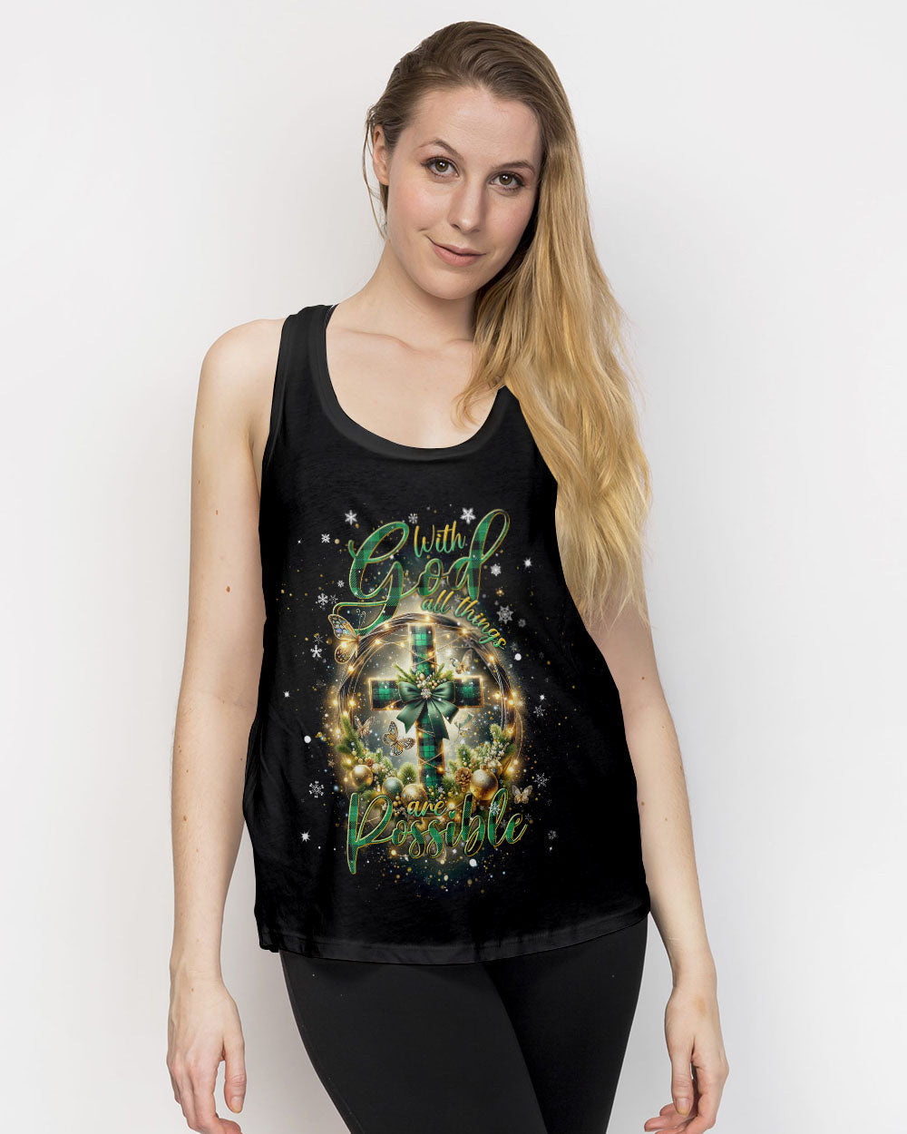 With God All Things Are Possible Christmas Women's All Over Print Shirt - Tlnt0111232, easychoo.com