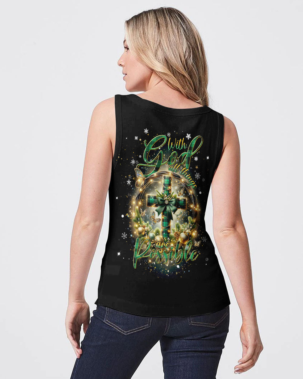 With God All Things Are Possible Christmas Women's All Over Print Shirt - Tlnt0111232, easychoo.com