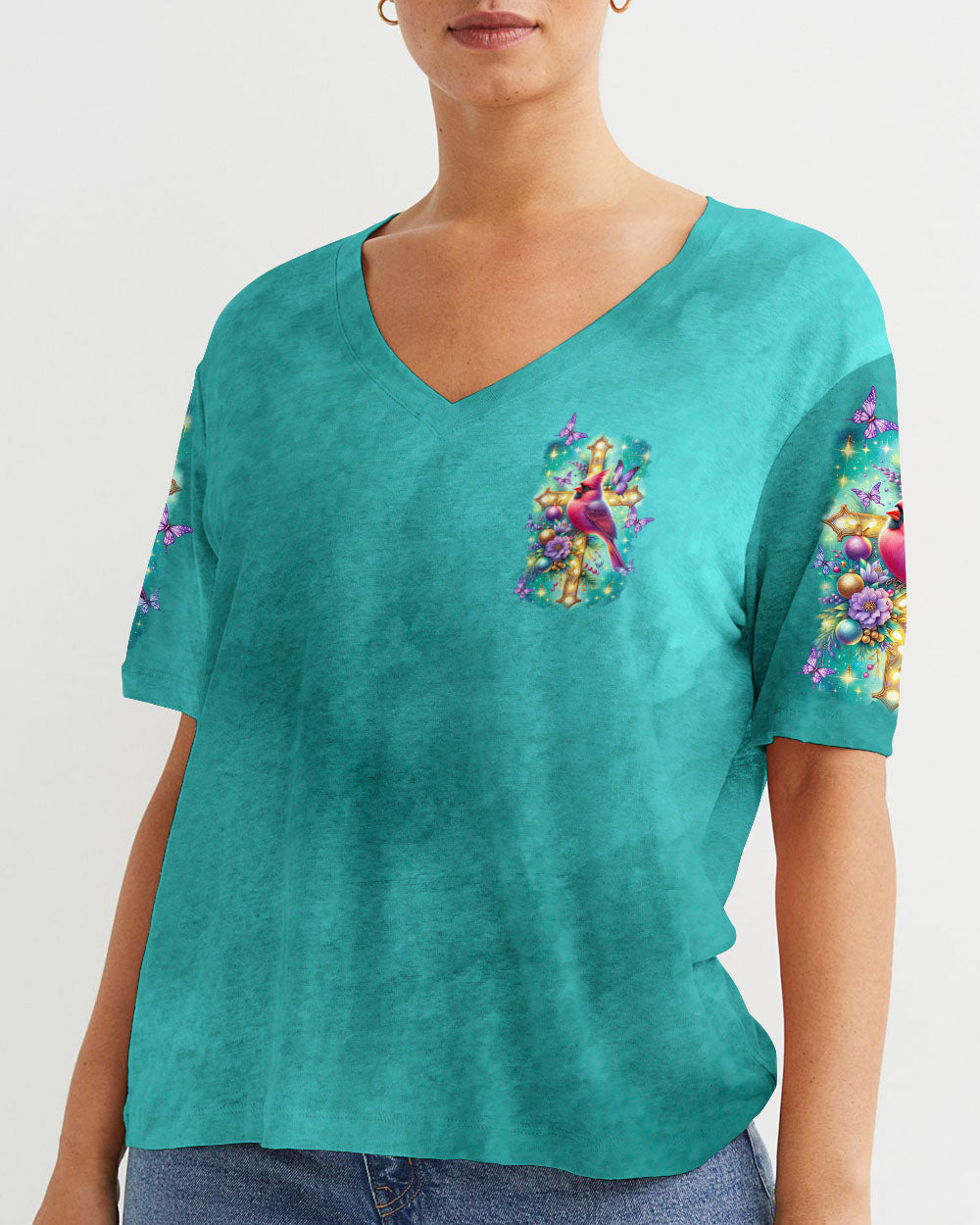 With God All Things Are Possible Cardinal Christmas Women's All Over Print Shirt - Tltr3010234, easychoo.com