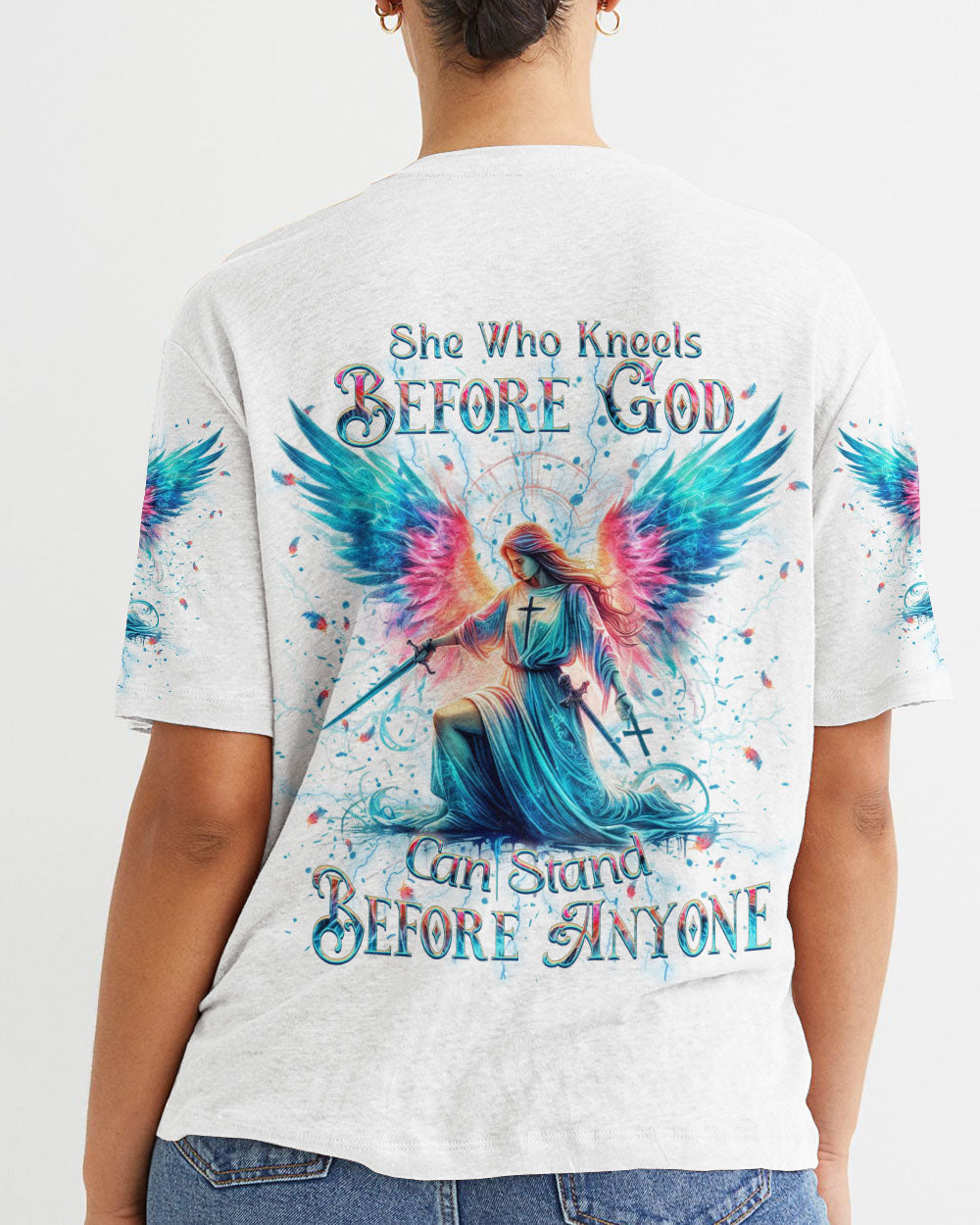 She Who Kneels Before God Women's All Over Print Shirt - Yhkd0801243, easychoo.com