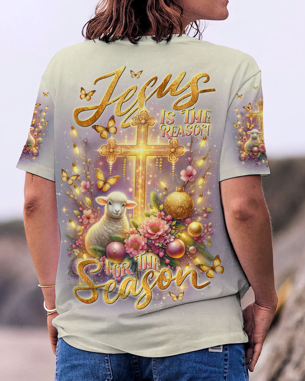 Jesus The Reason Lamb Christmas Women's All Over Print Shirt - Tlnt3010234, easychoo.com