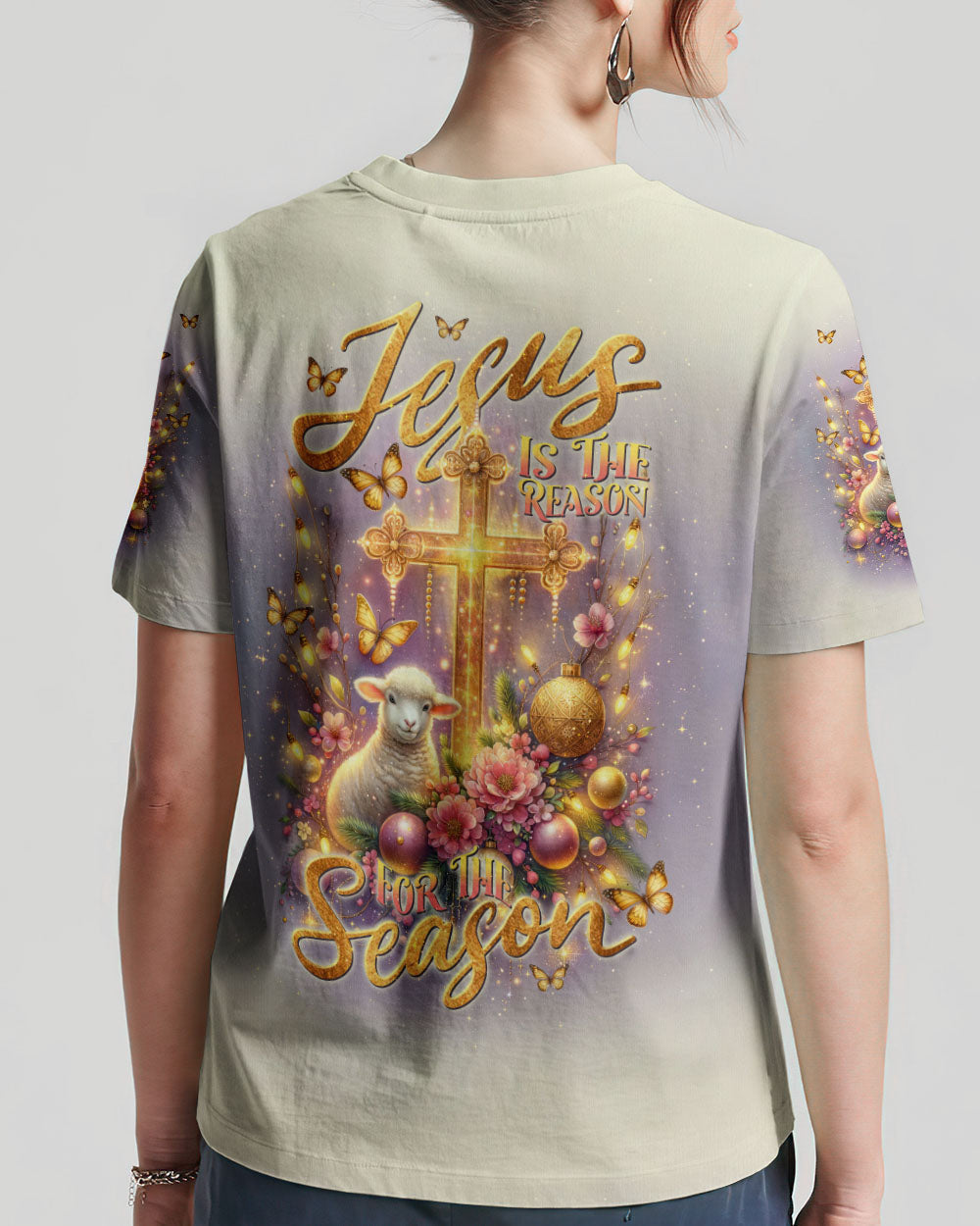 Jesus The Reason Lamb Christmas Women's All Over Print Shirt - Tlnt3010234, easychoo.com