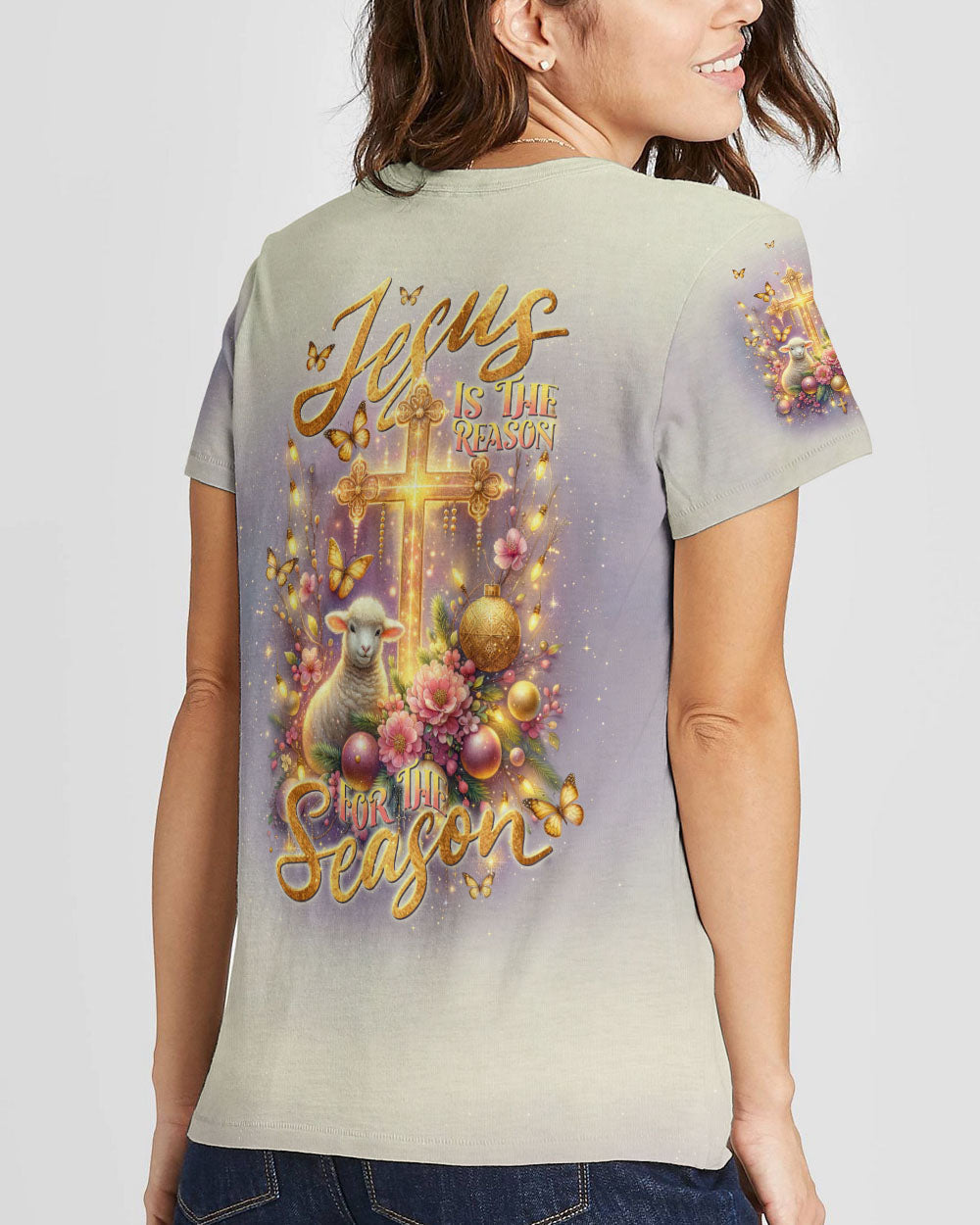 Jesus The Reason Lamb Christmas Women's All Over Print Shirt - Tlnt3010234, easychoo.com