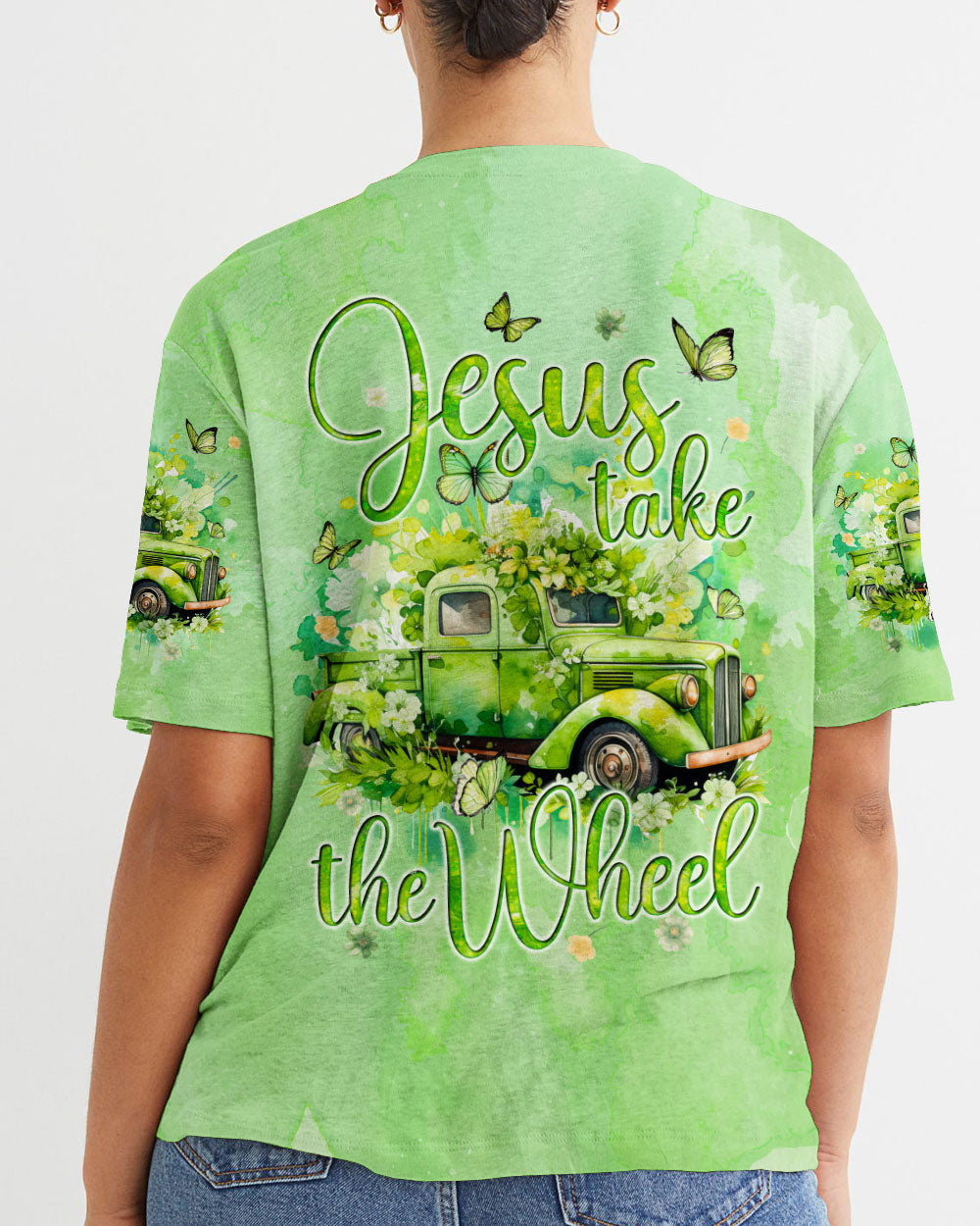 Jesus Take The Wheel Women's All Over Print Shirt - Tyqy0501243, easychoo.com