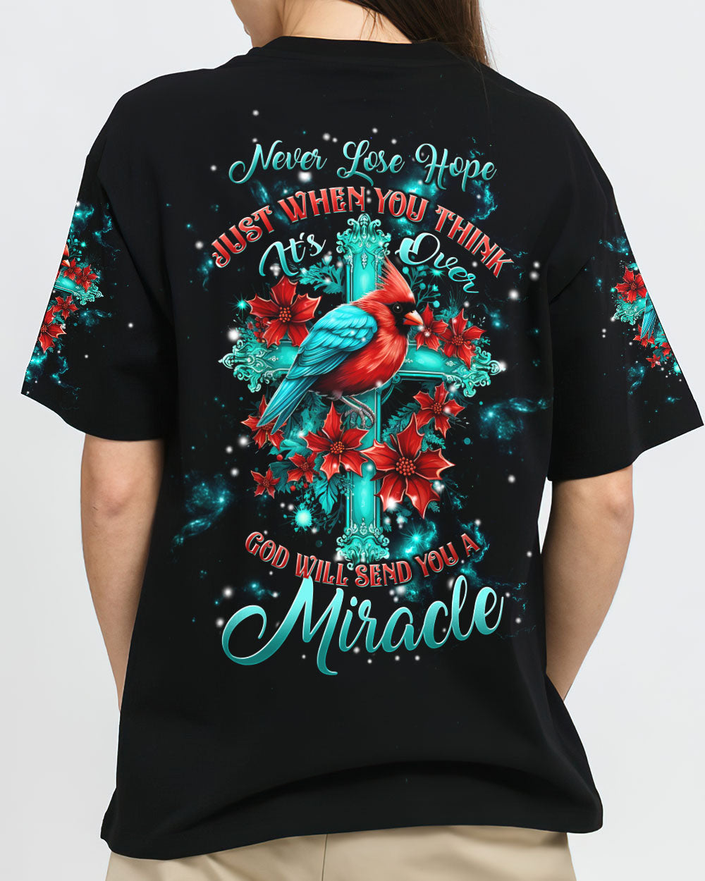 Never Lose Hope Cardinal Christmas Women's All Over Print Shirt - Tltw2710234, easychoo.com