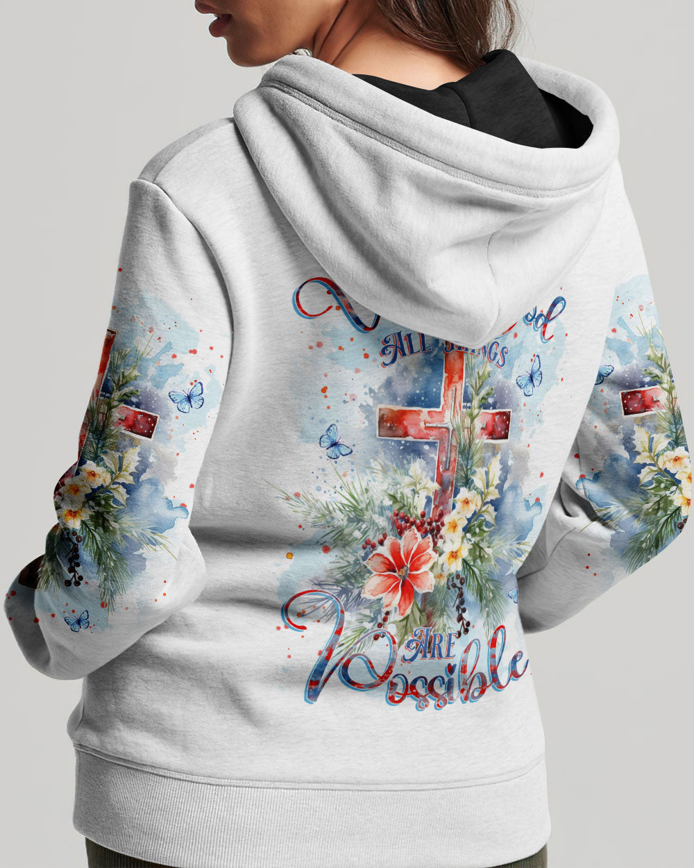 With God All Things Are Possible Christmas Women's All Over Print Shirt - Yhkd0611231, easychoo.com