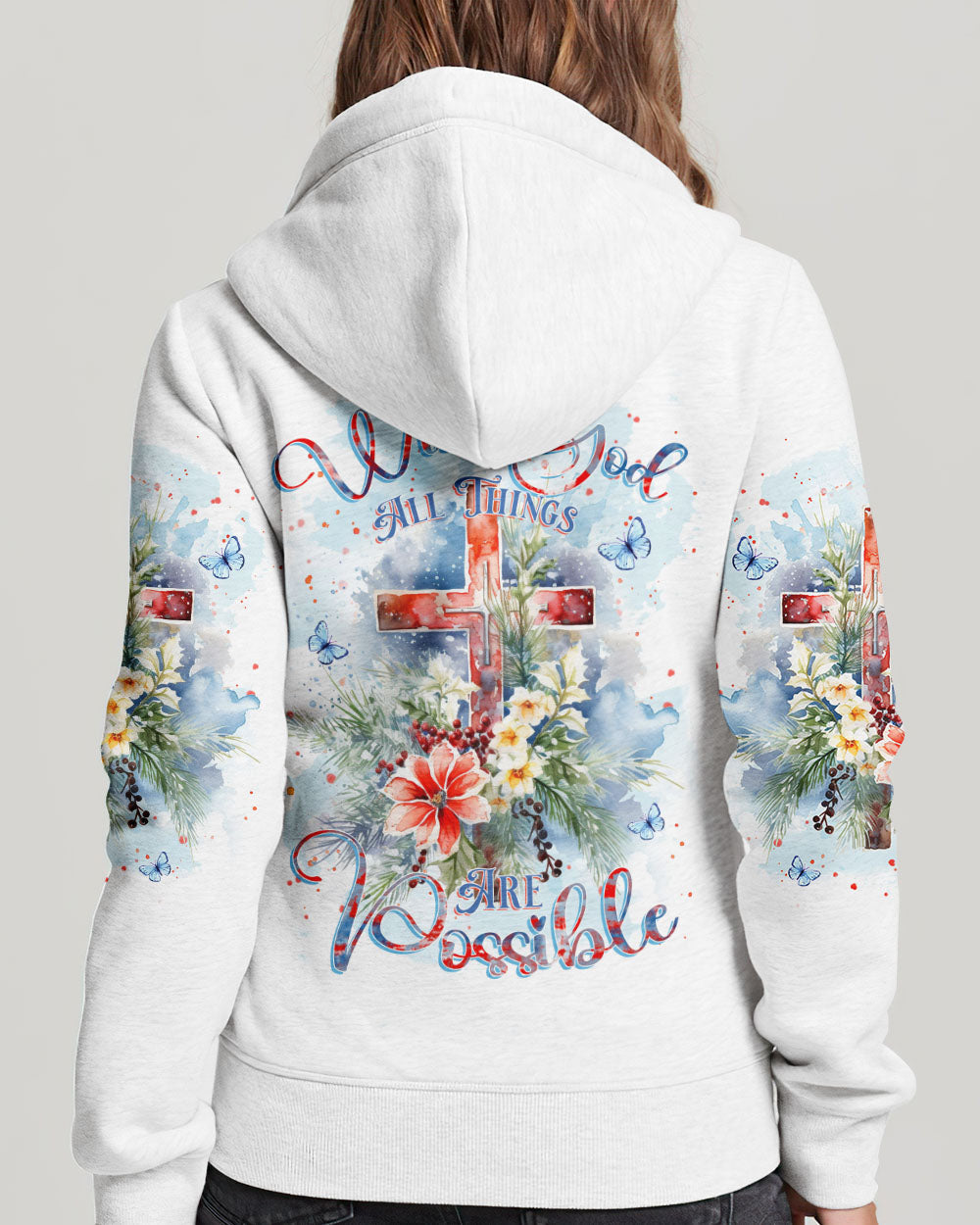 With God All Things Are Possible Christmas Women's All Over Print Shirt - Yhkd0611231, easychoo.com