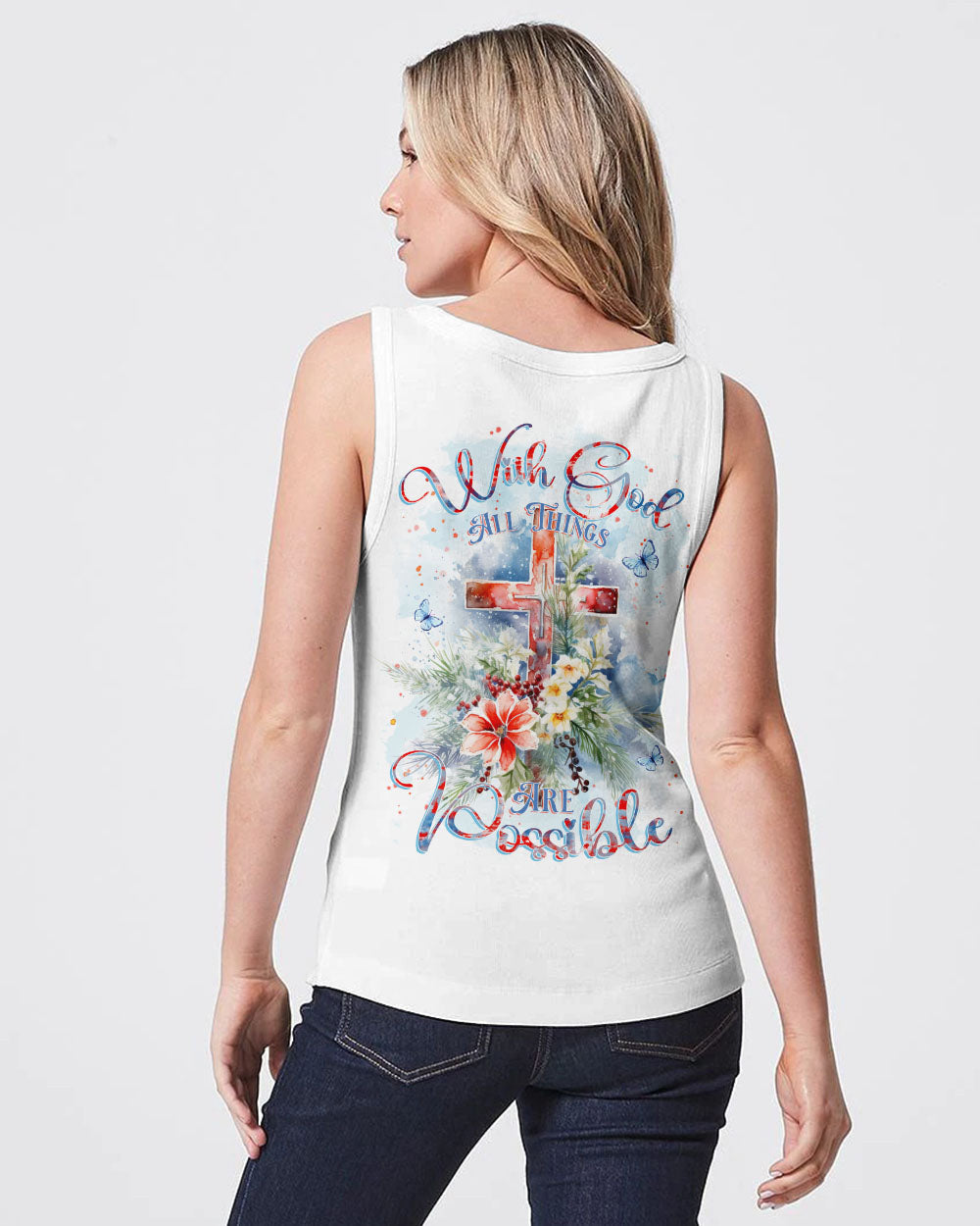 With God All Things Are Possible Christmas Women's All Over Print Shirt - Yhkd0611231, easychoo.com